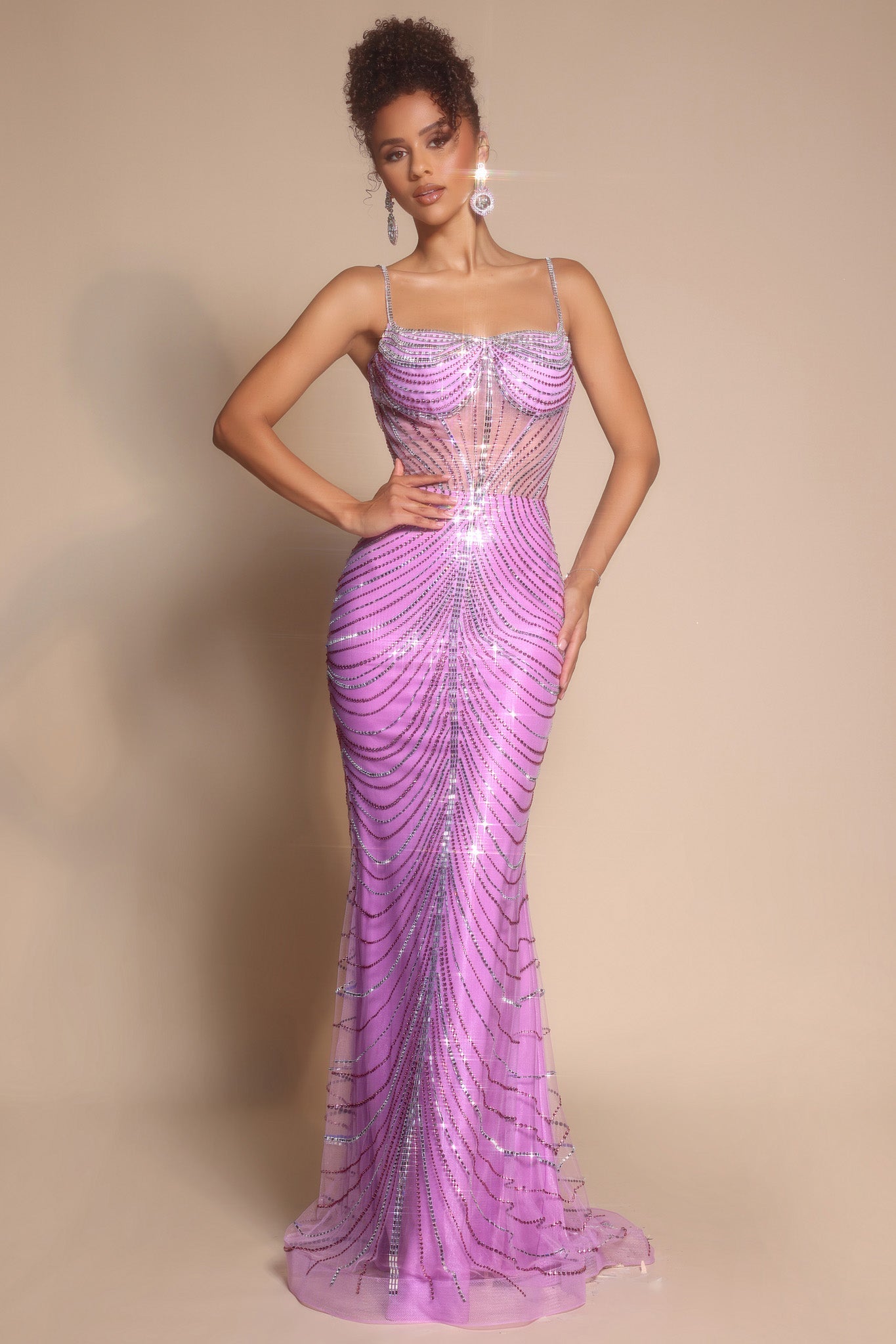 Portia and Scarlett Fitted Rhinestone Prom Dress PS26095