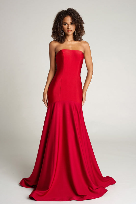 Portia and Scarlett Simple Strapless Mermaid Prom Dress PS26101
