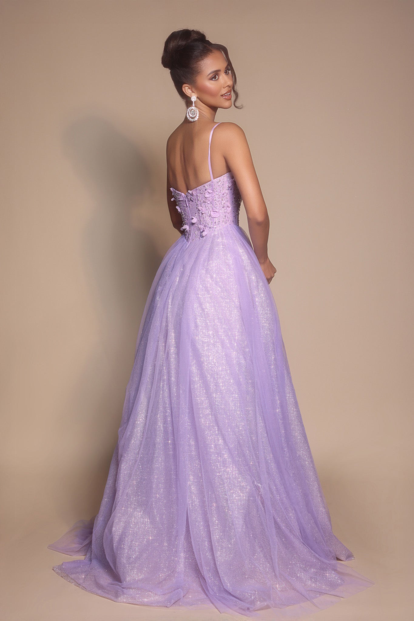 Portia and Scarlett 3D Floral Sparkle Tulle Ballgown Prom Dress PS26146