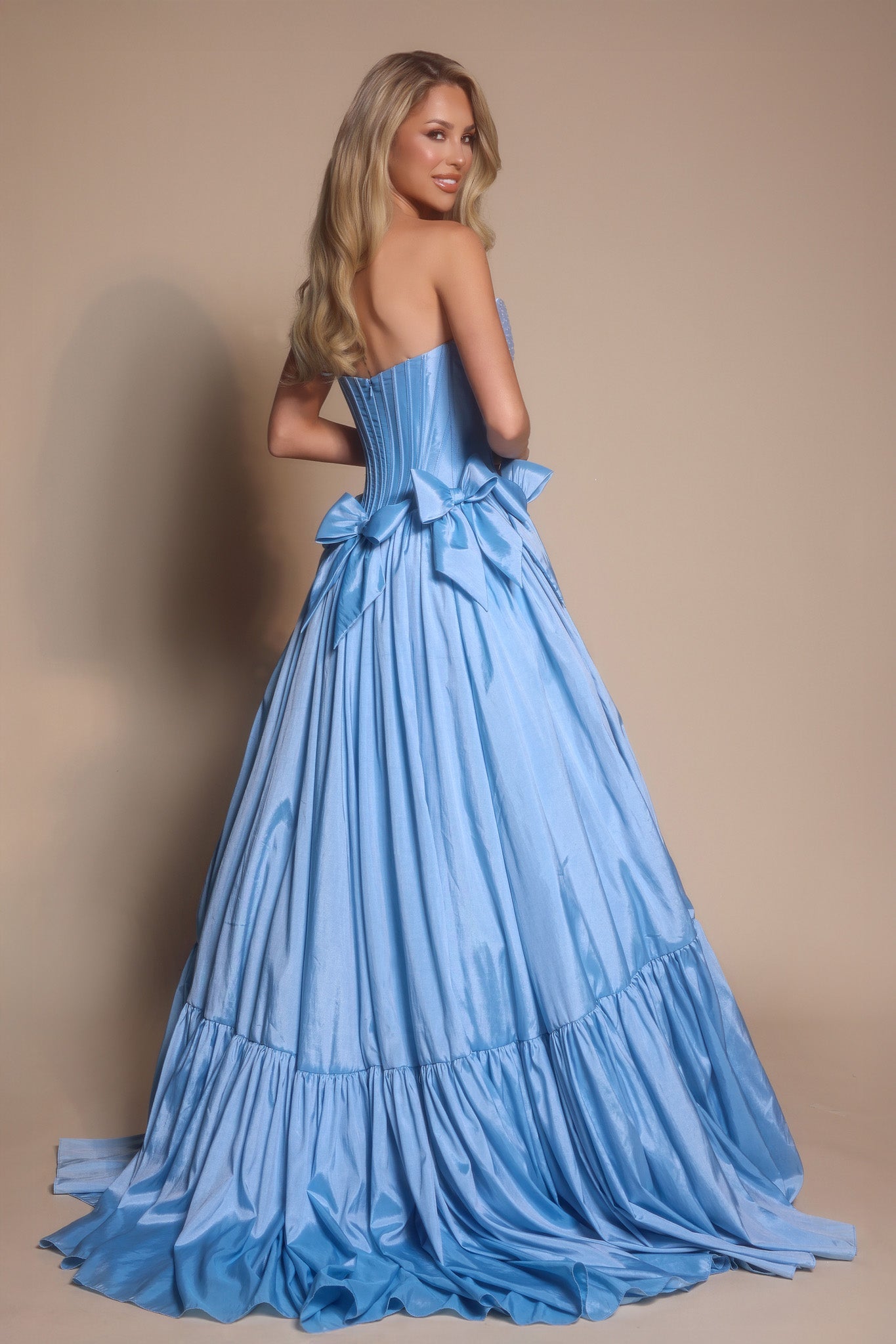 Portia and Scarlett Strapless Bow Prom Dress PS26148