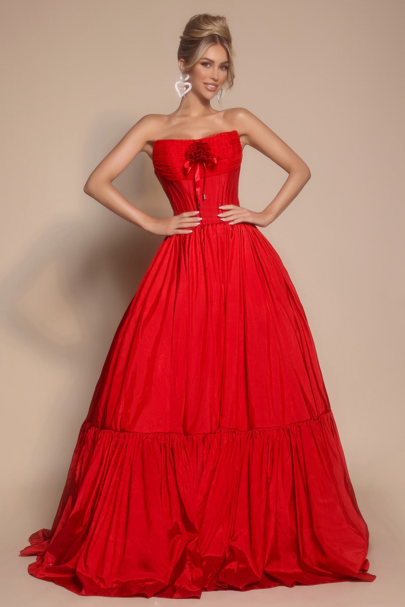 Portia and Scarlett Strapless Bow Prom Dress PS26148