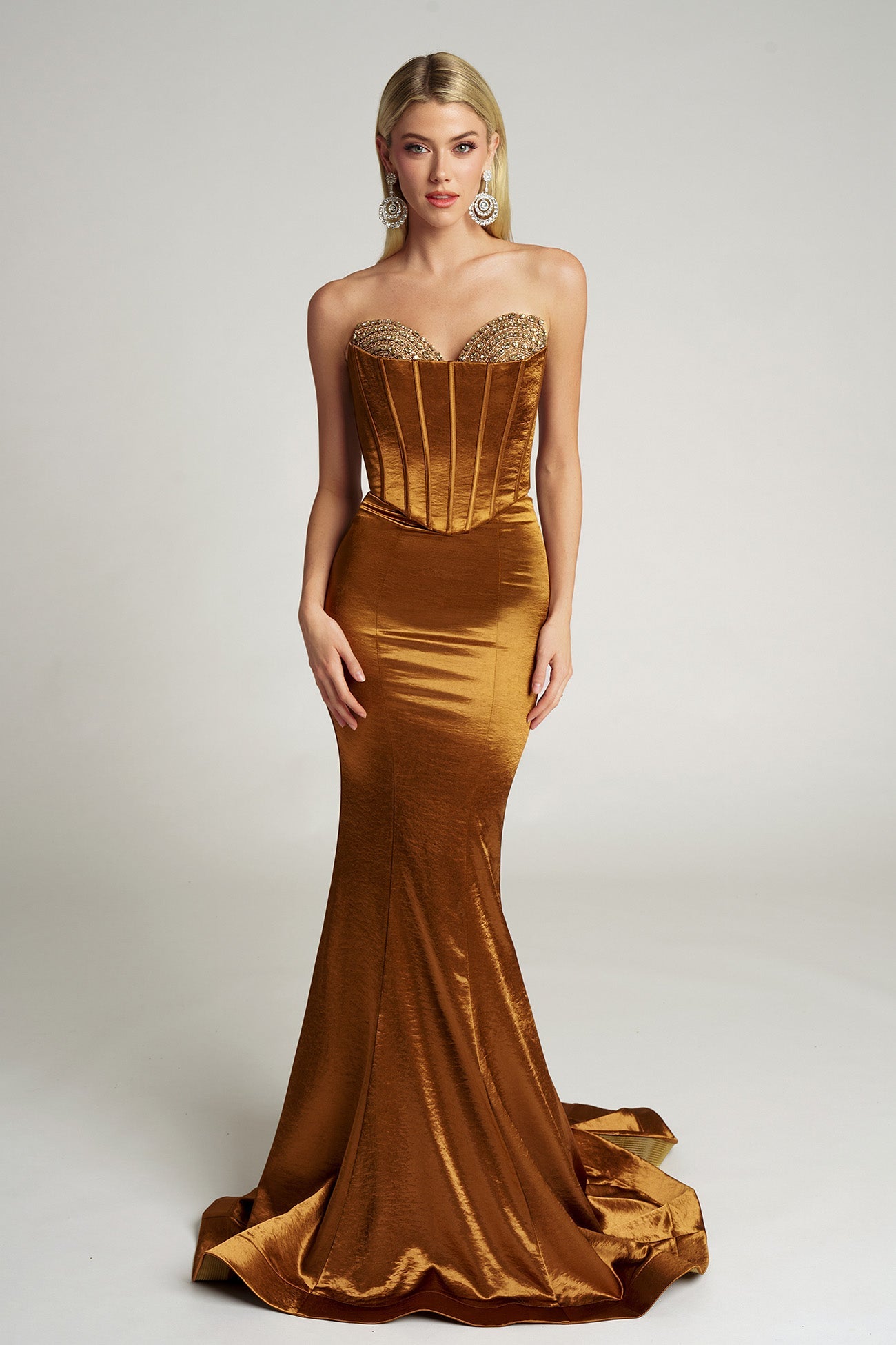 Portia and Scarlett Two Piece Satin Corset Prom Dress PS26170