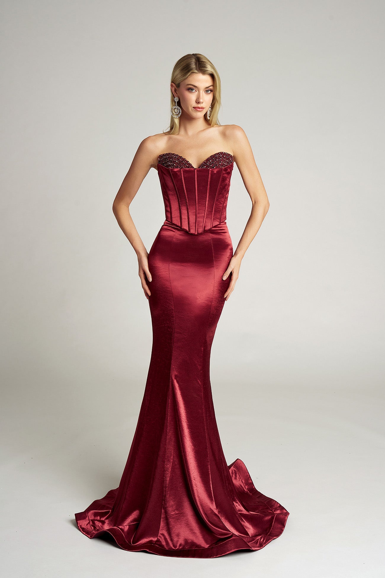 Portia and Scarlett Two Piece Satin Corset Prom Dress PS26170