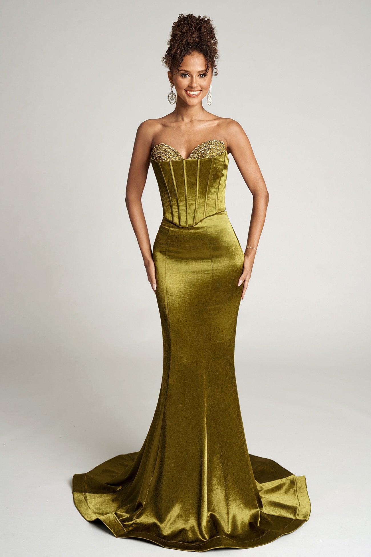 Portia and Scarlett Two Piece Satin Corset Prom Dress PS26170