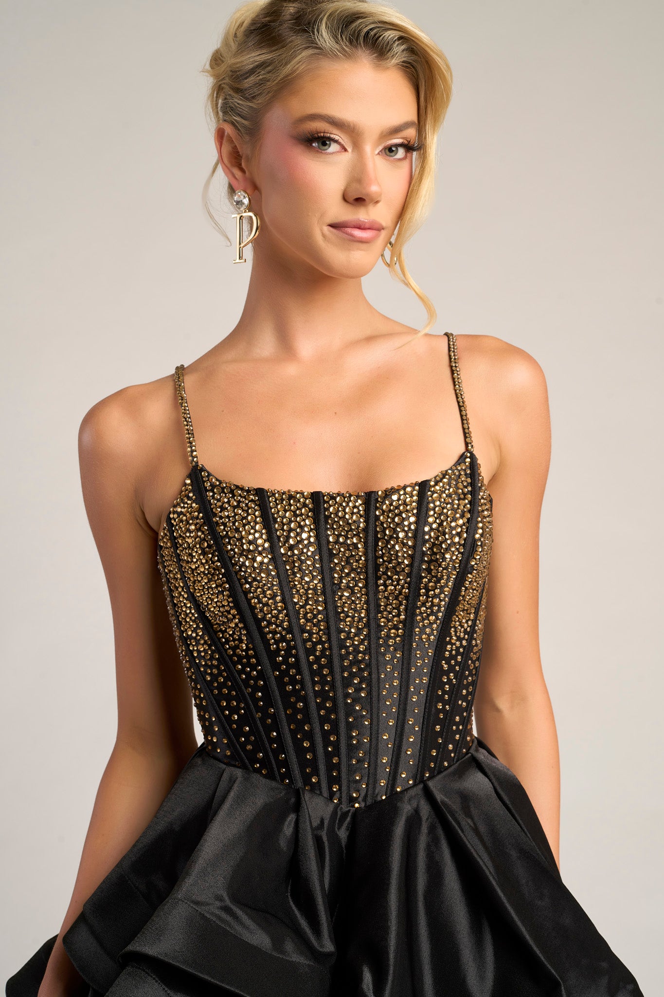Portia and Scarlett Tiered Ball Gown Prom Dress PS26253