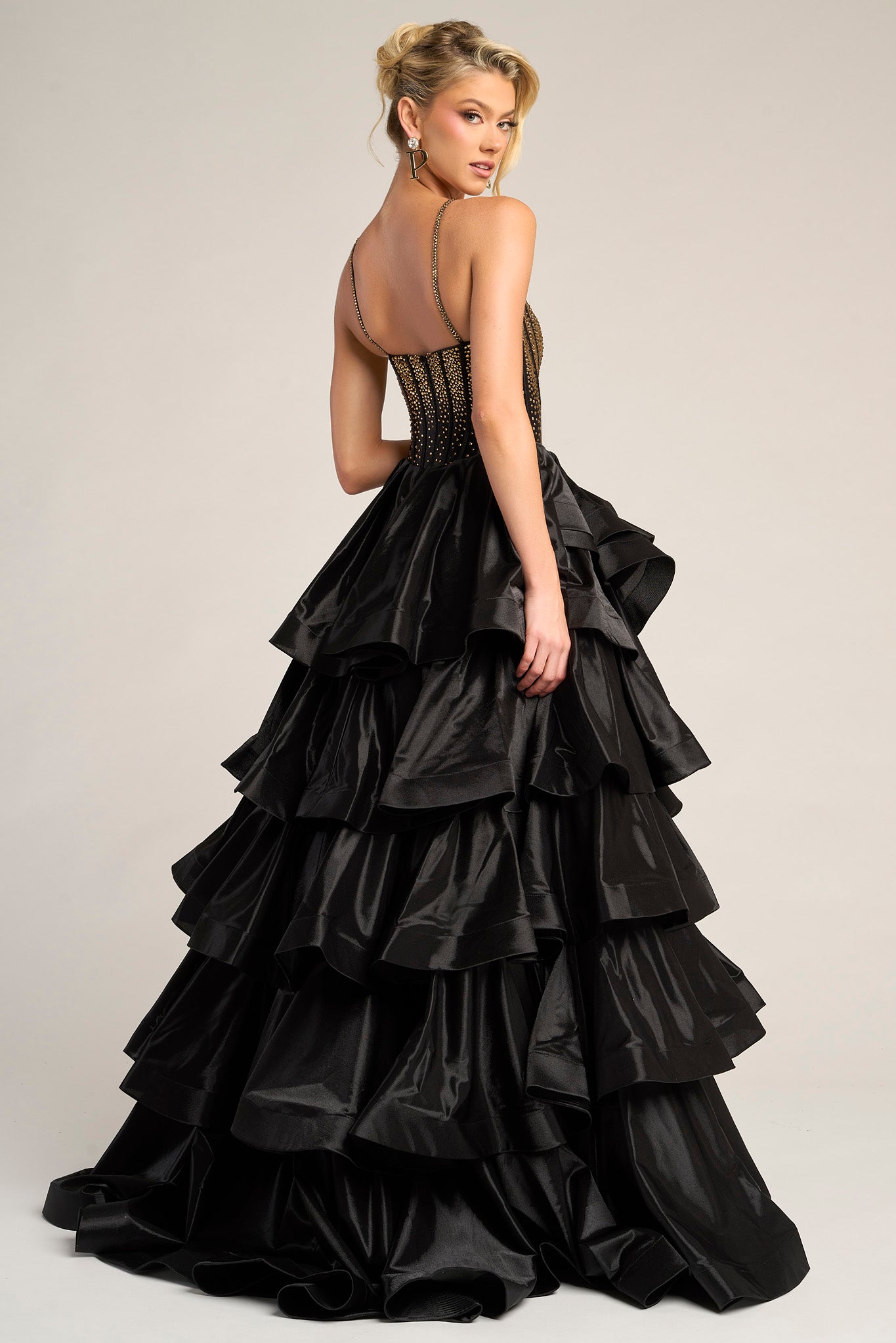 Portia and Scarlett Tiered Ball Gown Prom Dress PS26253
