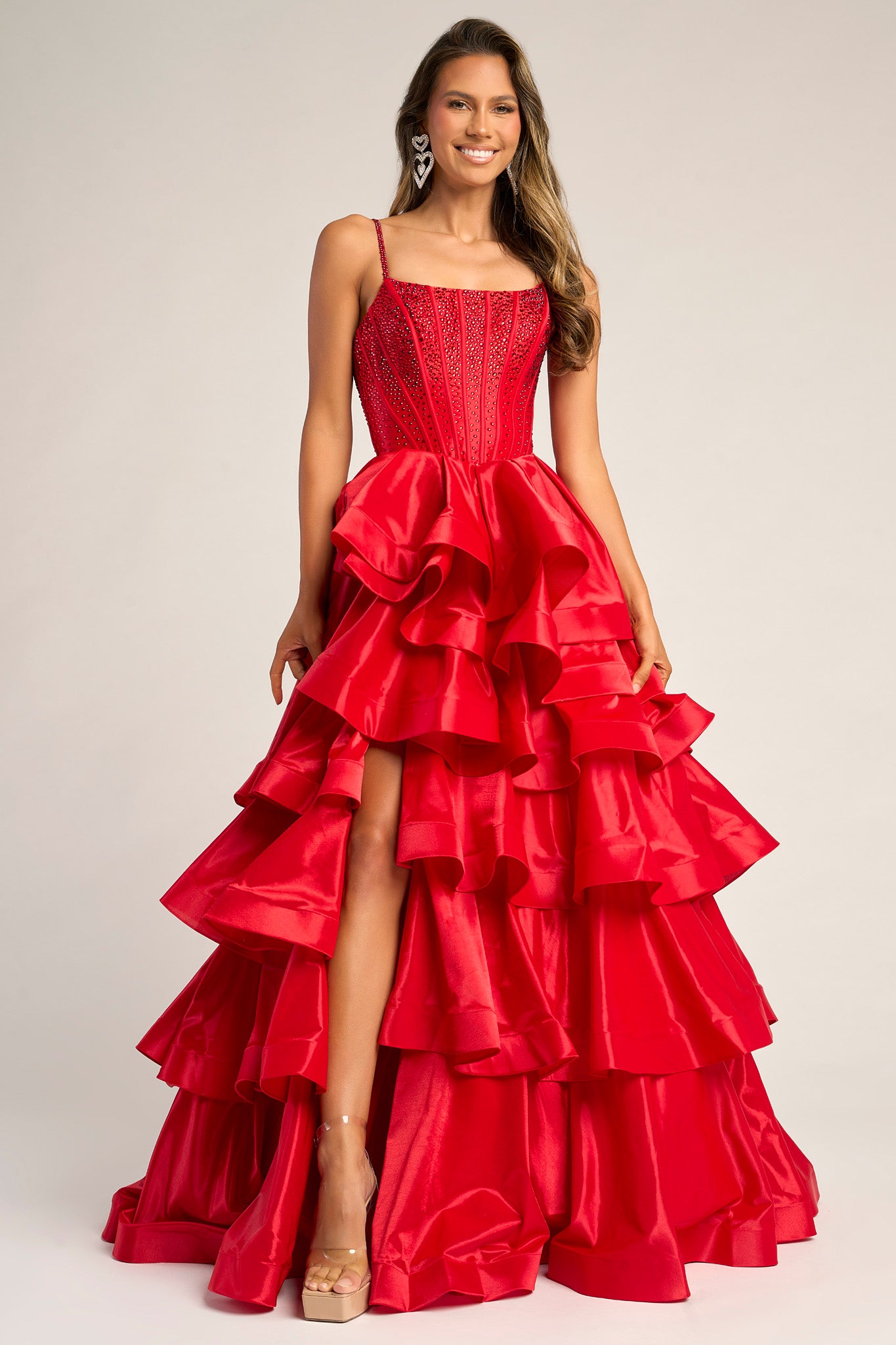 Portia and Scarlett Tiered Ball Gown Prom Dress PS26253