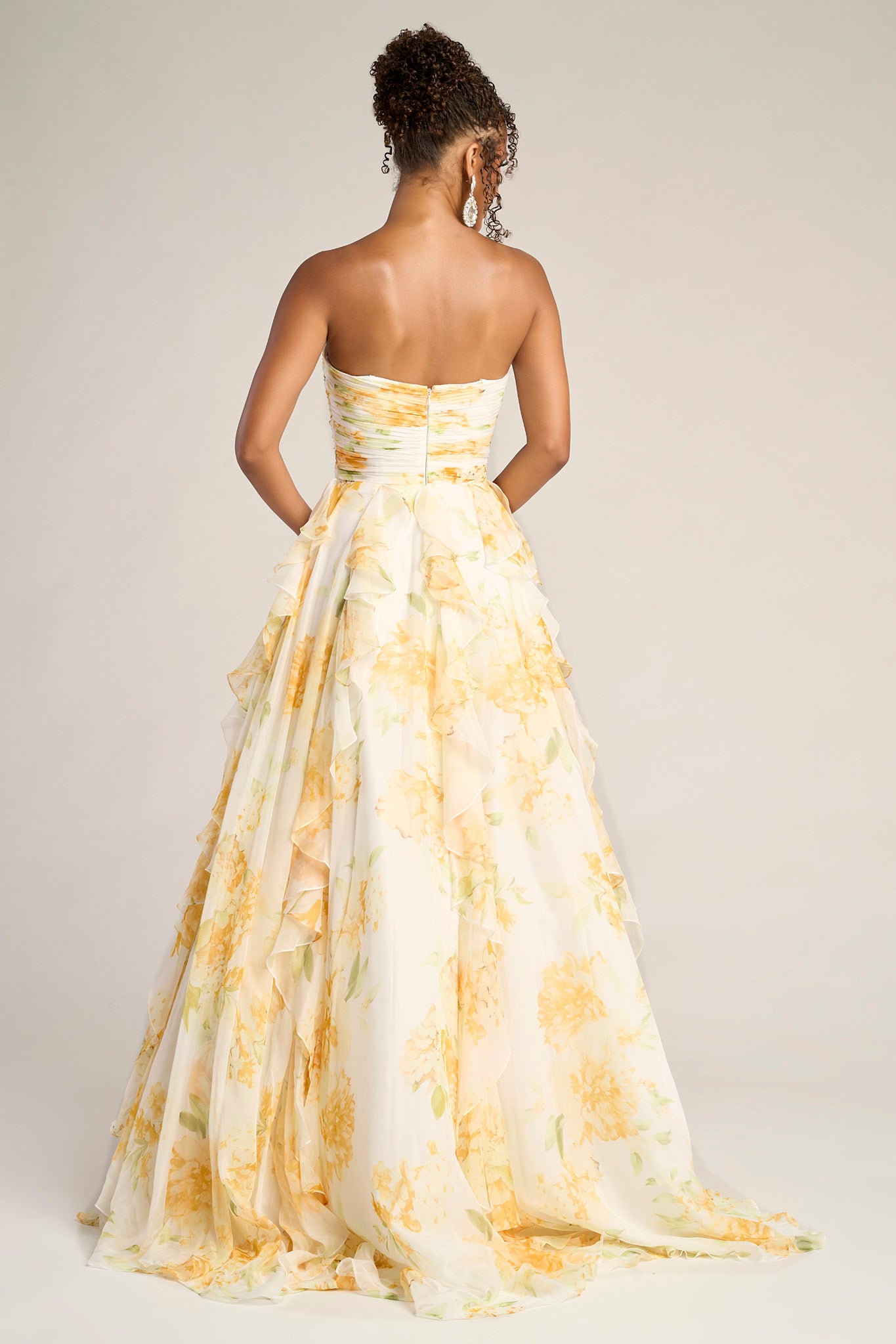 Portia & Scarlett A-Line Floral Print Prom Dress PS26254