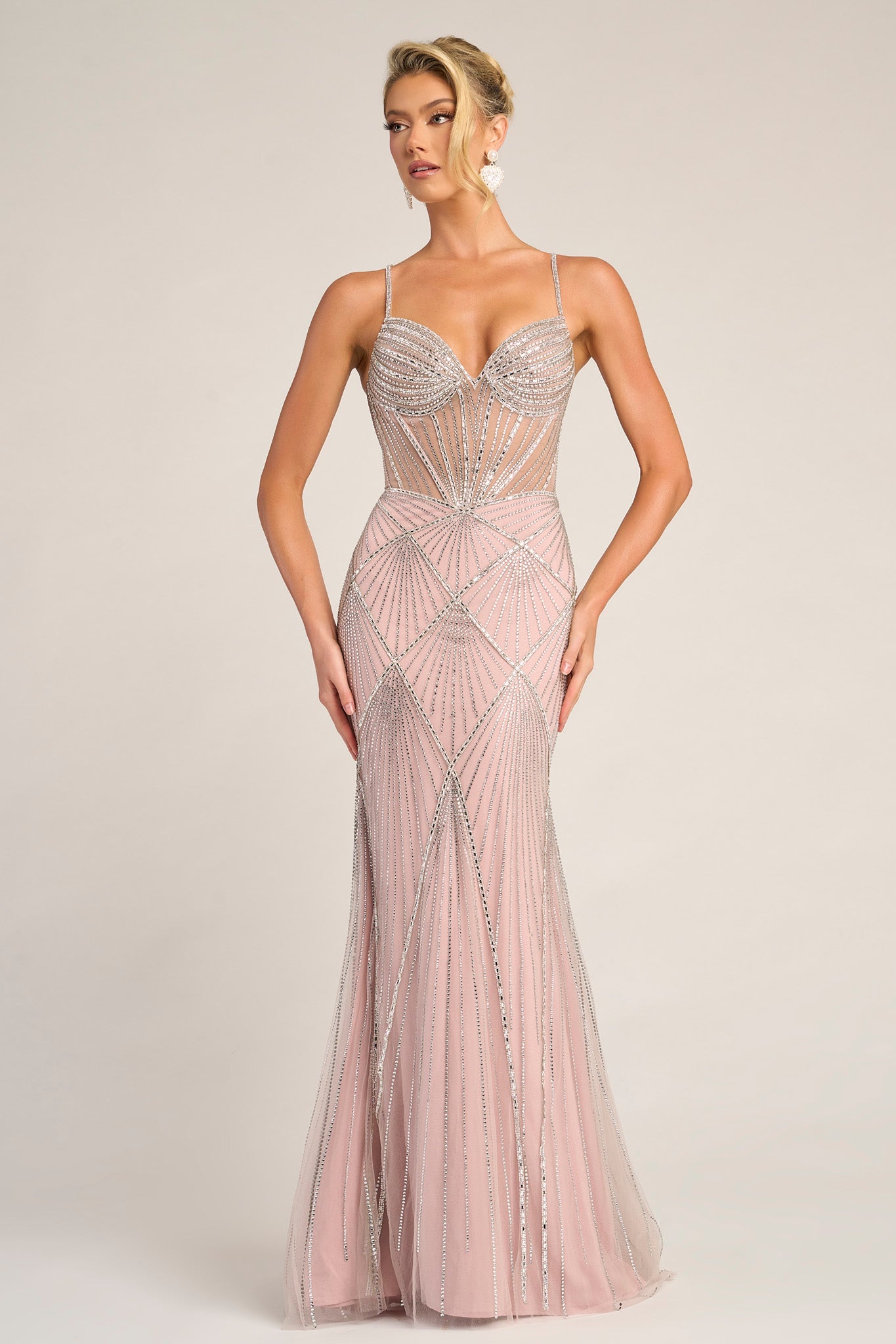 Portia & Scarlett Fitted Illusion Bodice Prom Dress PS26263