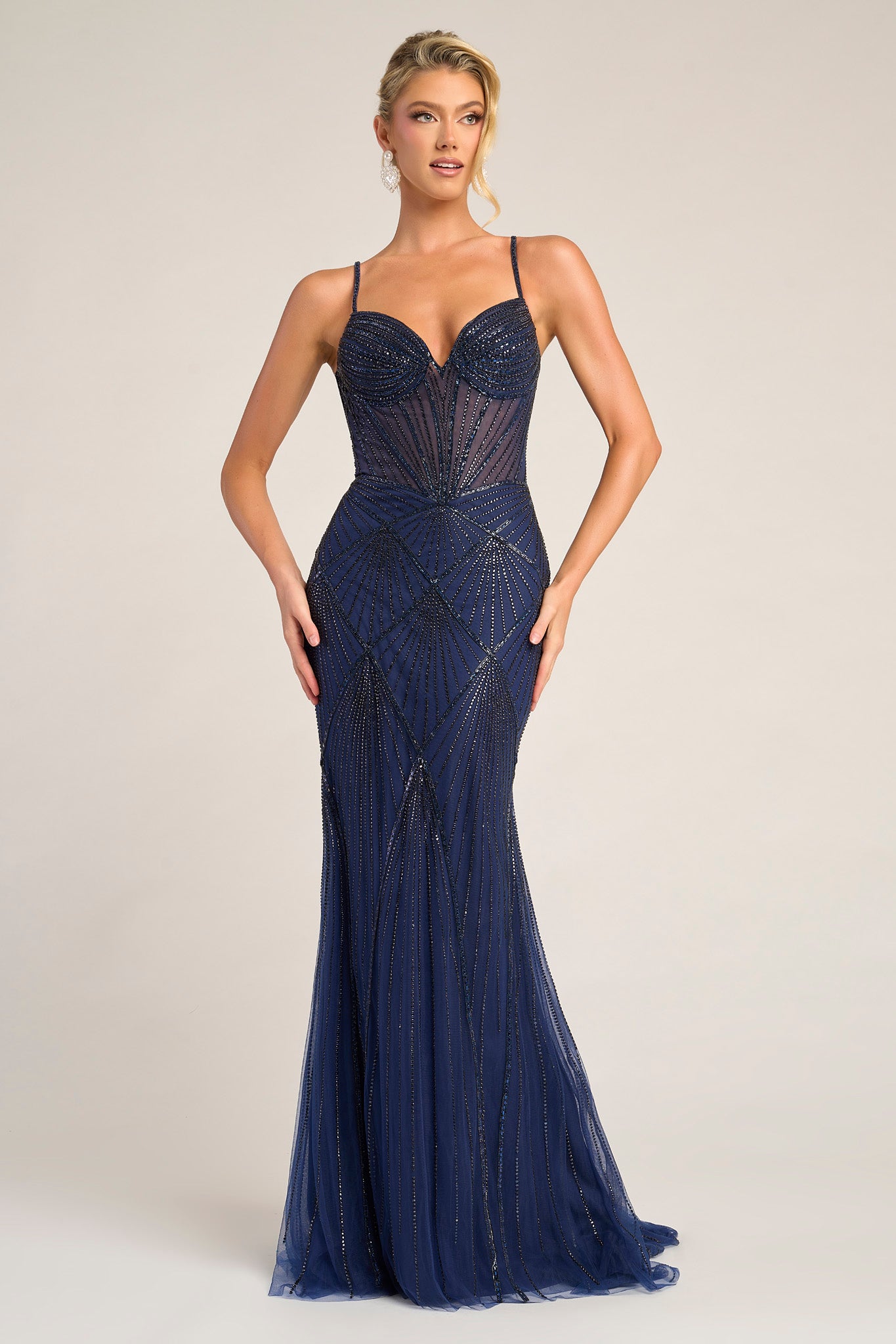 Portia & Scarlett Fitted Illusion Bodice Prom Dress PS26263