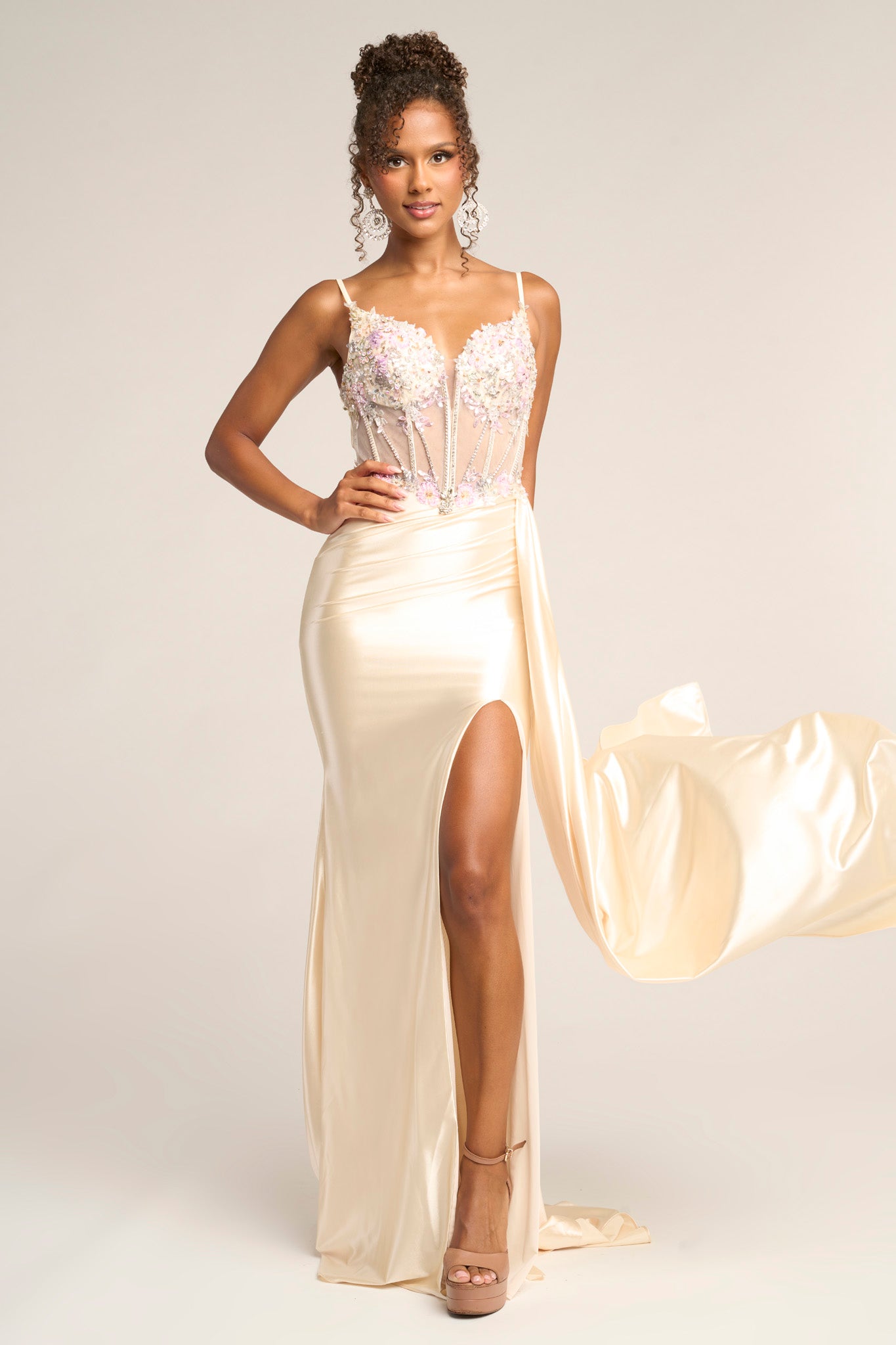 Portia & Scarlett Fitted Illusion Bodice Prom Dress PS26270