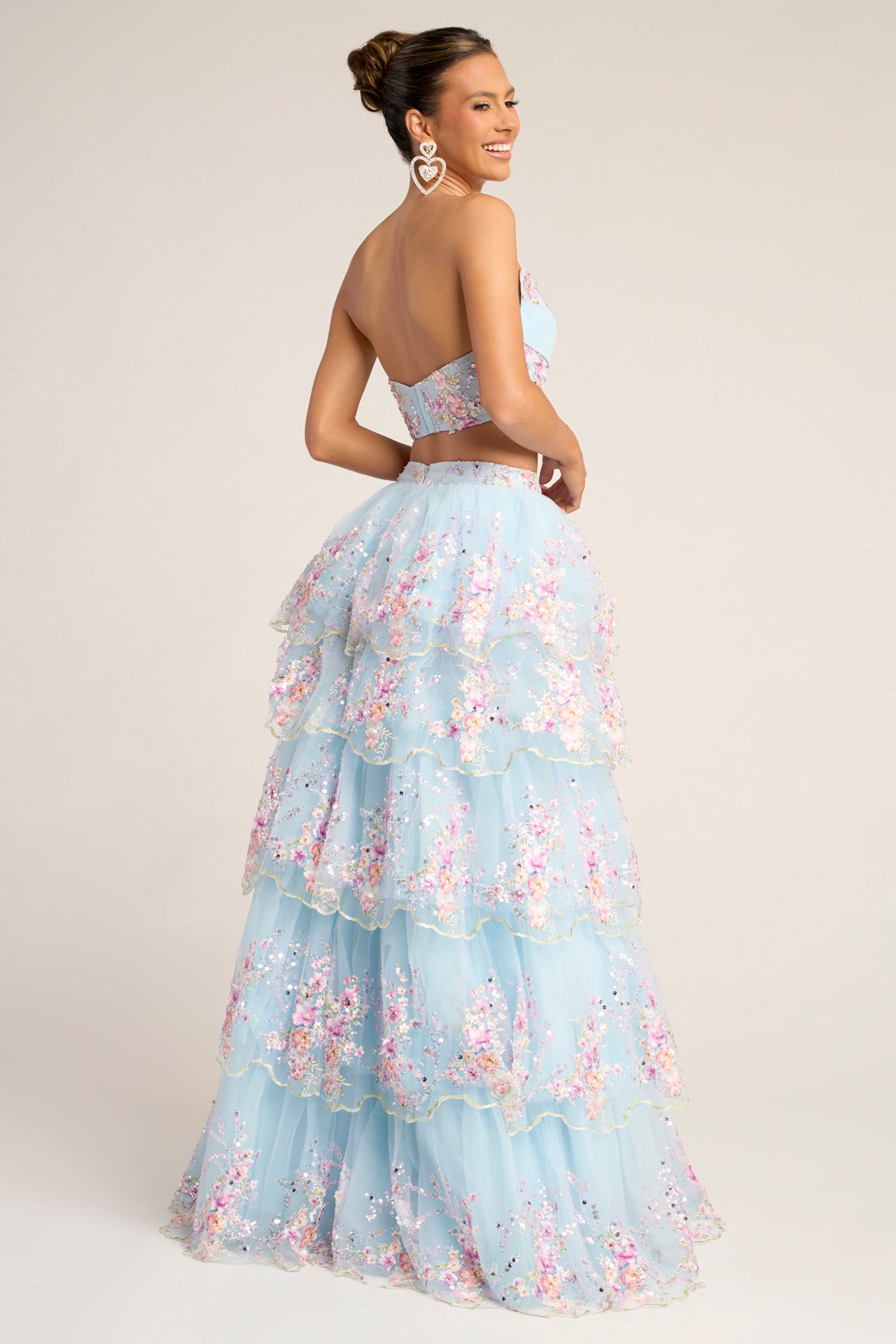 Portia & Scarlett Two Piece Ruffle Skirt Prom Gown PS26272