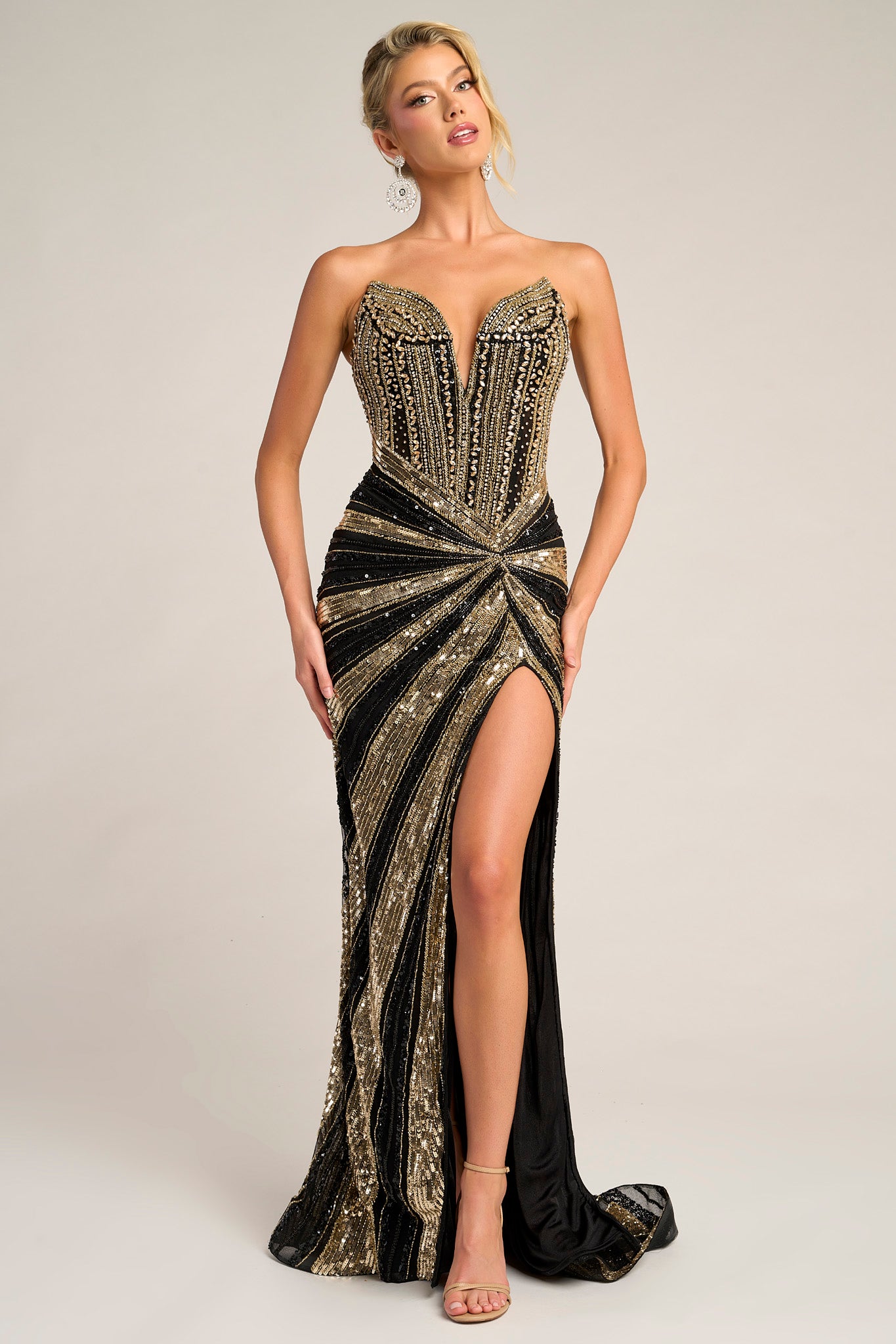 Portia and Scarlett Strapless Cateye Prom Dress PS26431C