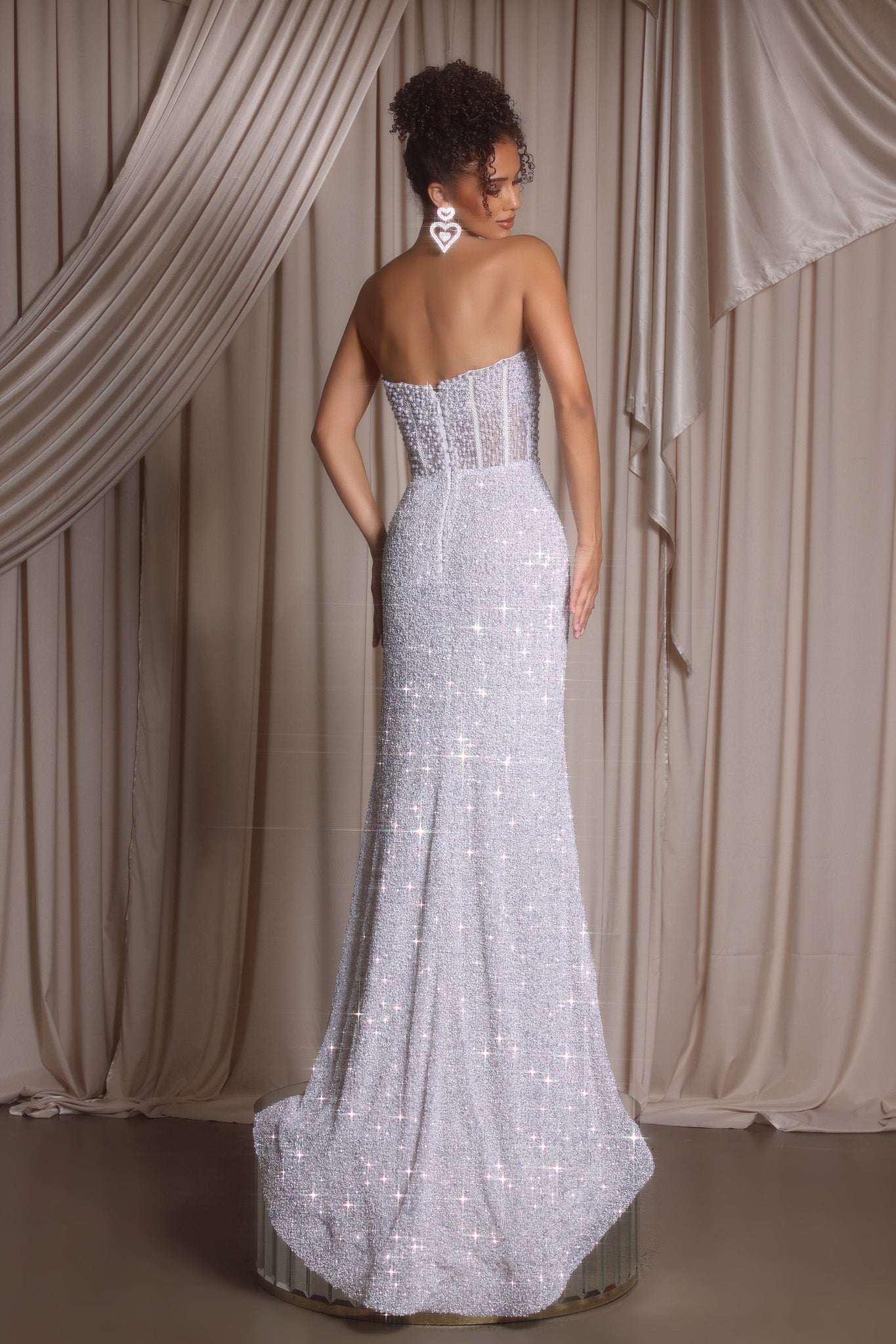 Portia and Scarlett Strapless Beaded Prom Dress PS26432C
