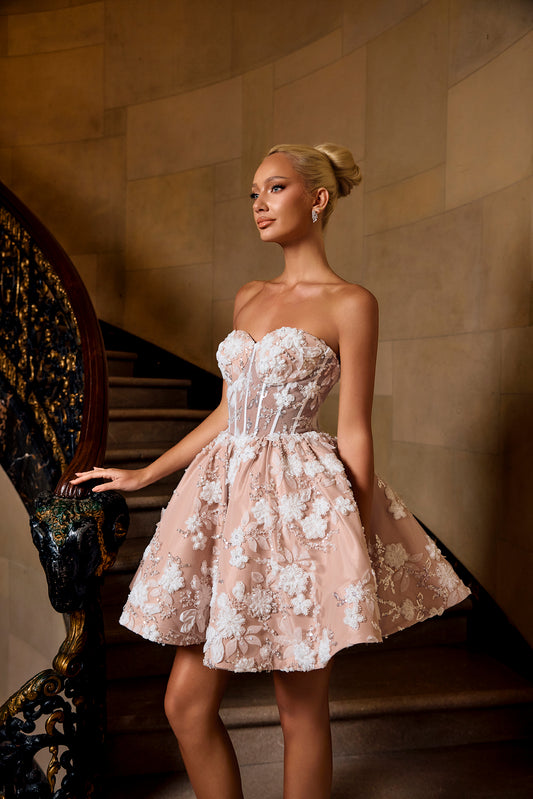 Portia and Scarlett Floral Corset A-Line Mini Dress PS26506