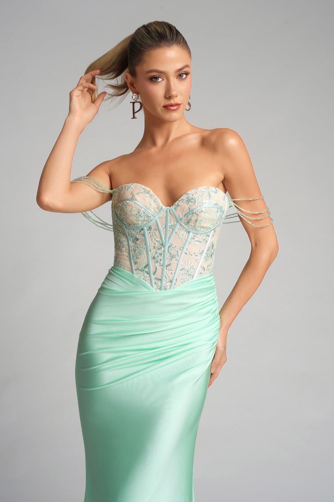 Portia and Scarlett Sweetheart Lace Corset Prom Dress XO014