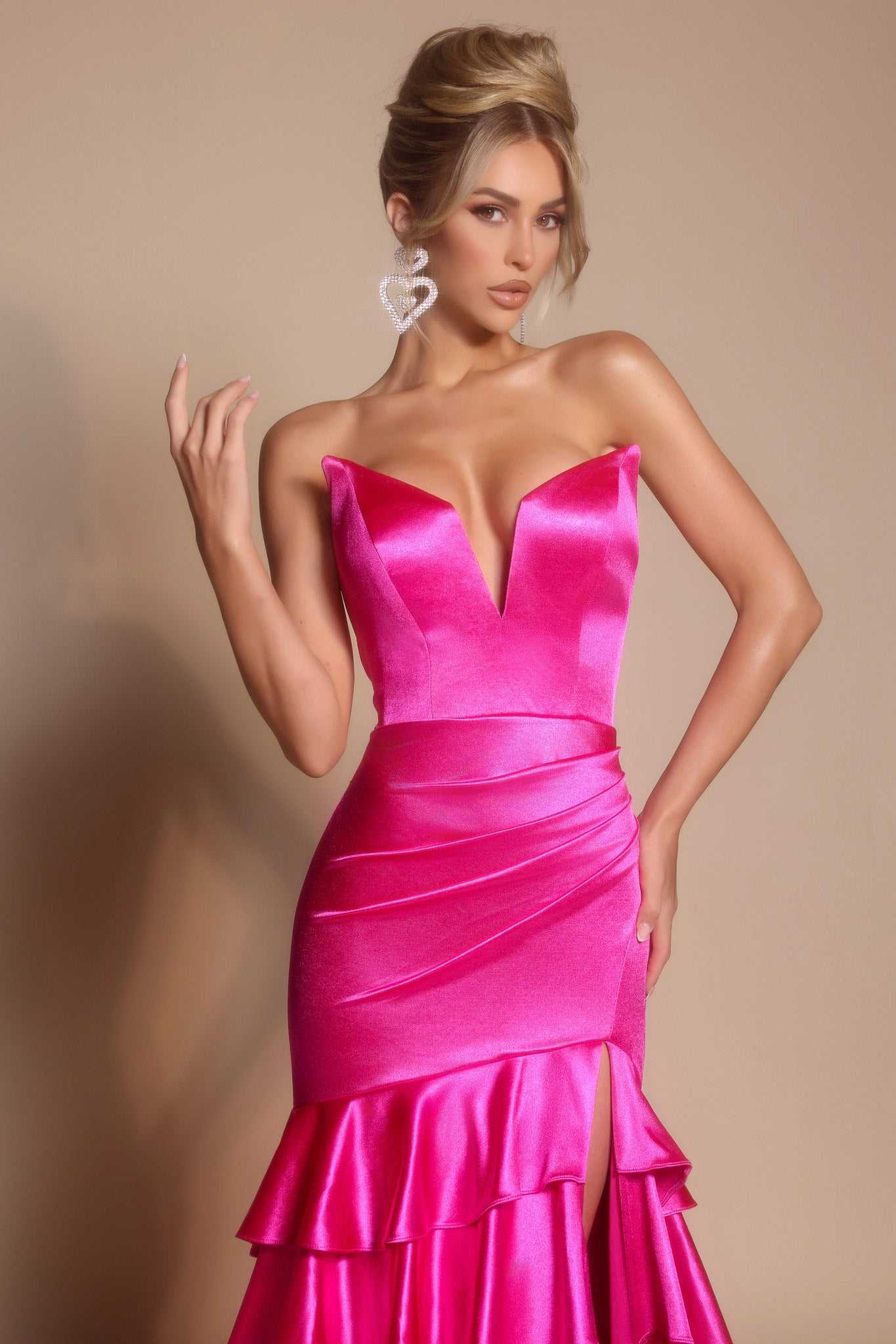 Portia and Scarlett Strapless Tiered Ruffle Prom Dress XO021