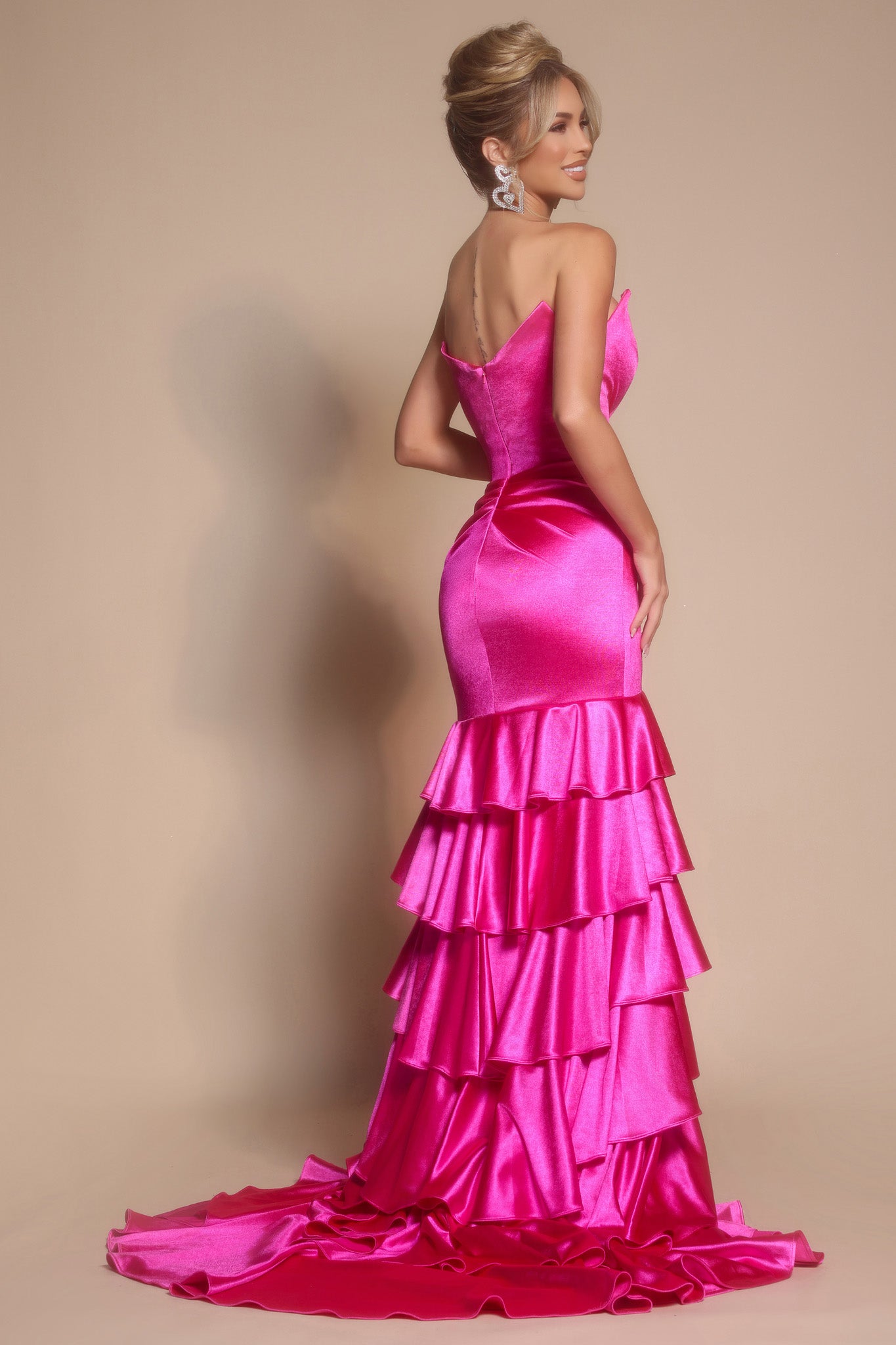 Portia and Scarlett Strapless Tiered Ruffle Prom Dress XO021