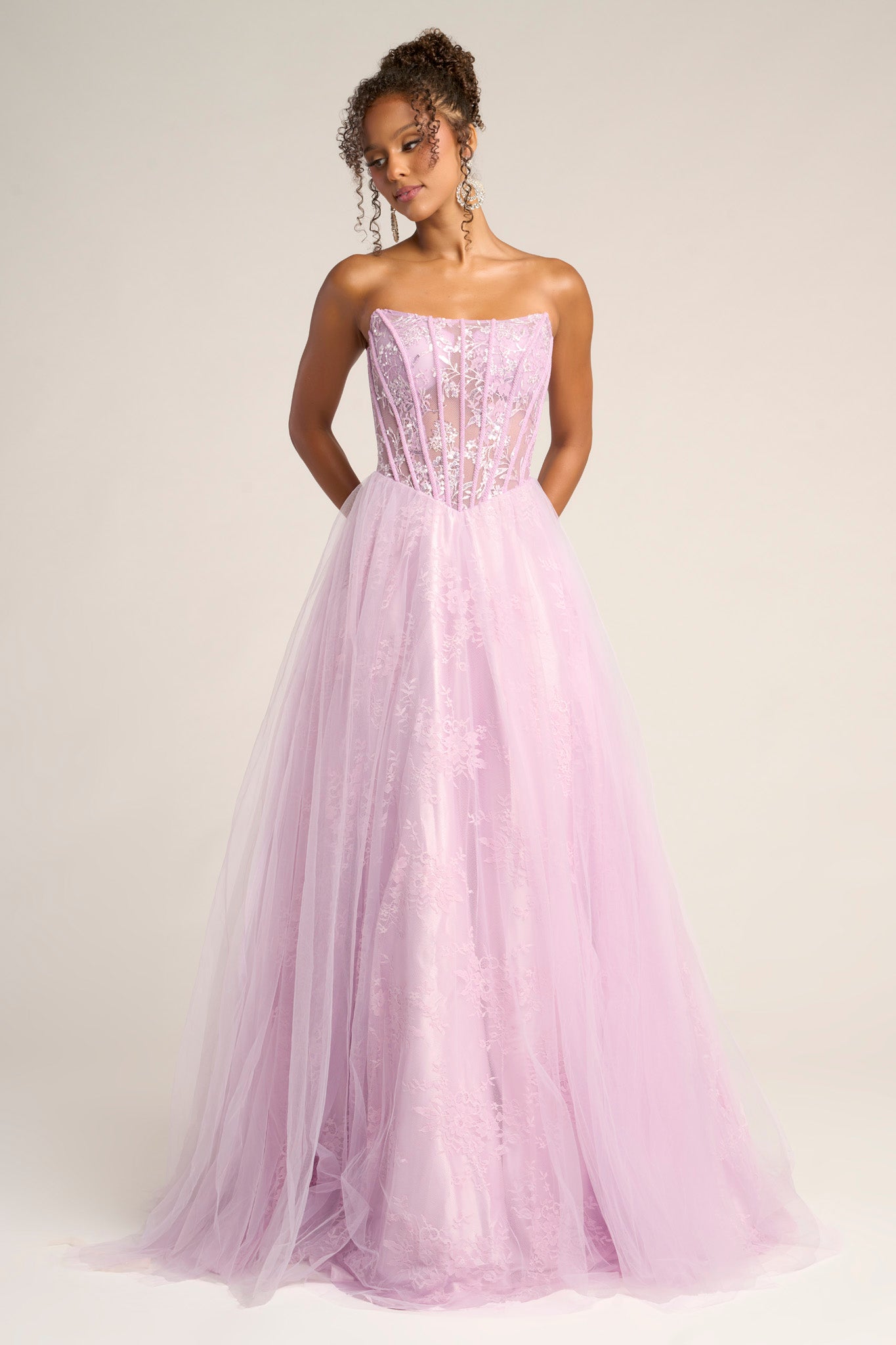 Portia and Scarlett Strapless A-Line Tulle Prom Dress XO023