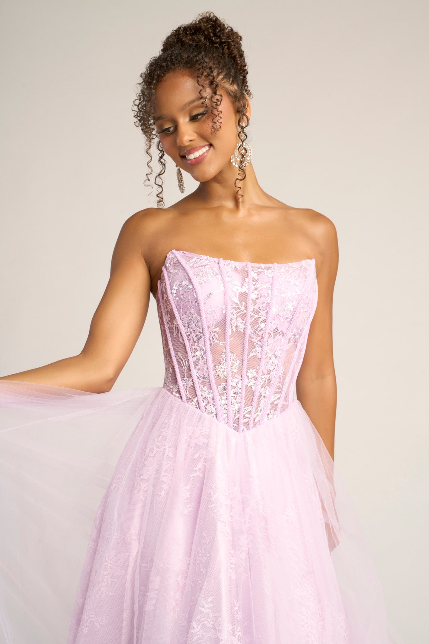 Portia and Scarlett Strapless A-Line Tulle Prom Dress XO023