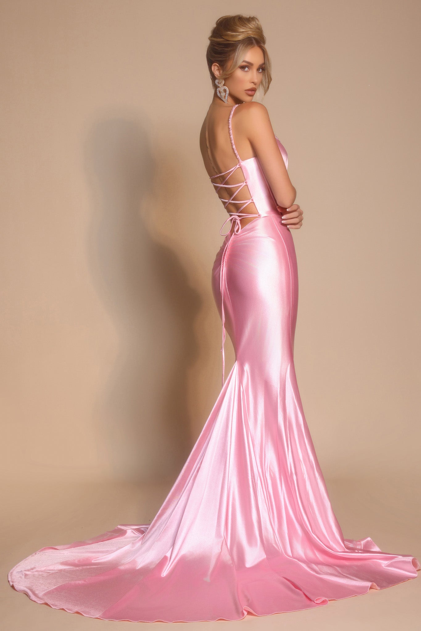 Portia and Scarlett Structured Satin Prom Dress XO042