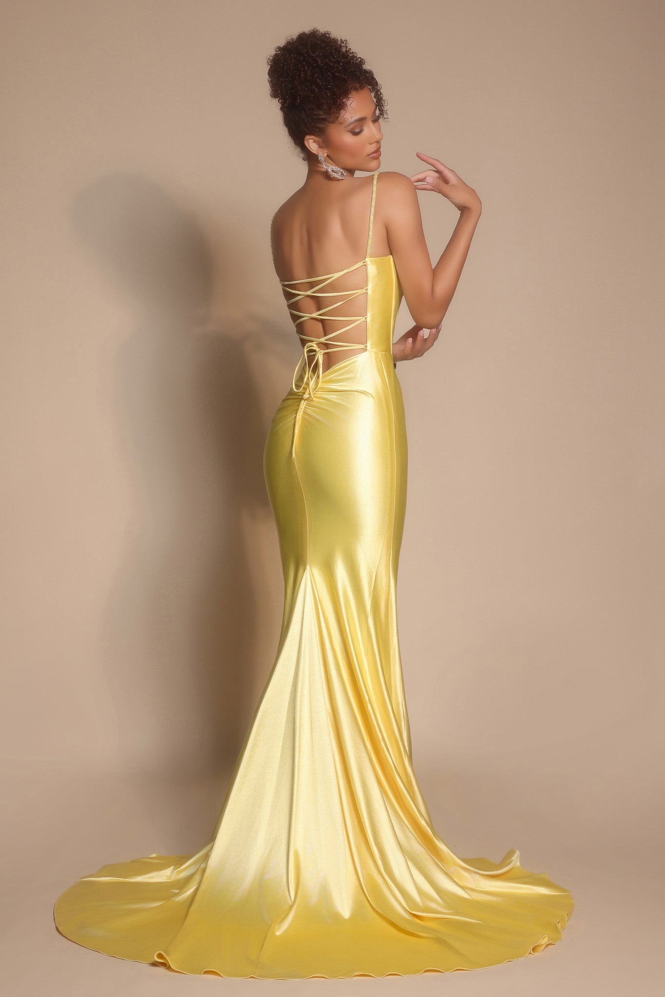 Portia and Scarlett Structured Satin Prom Dress XO042