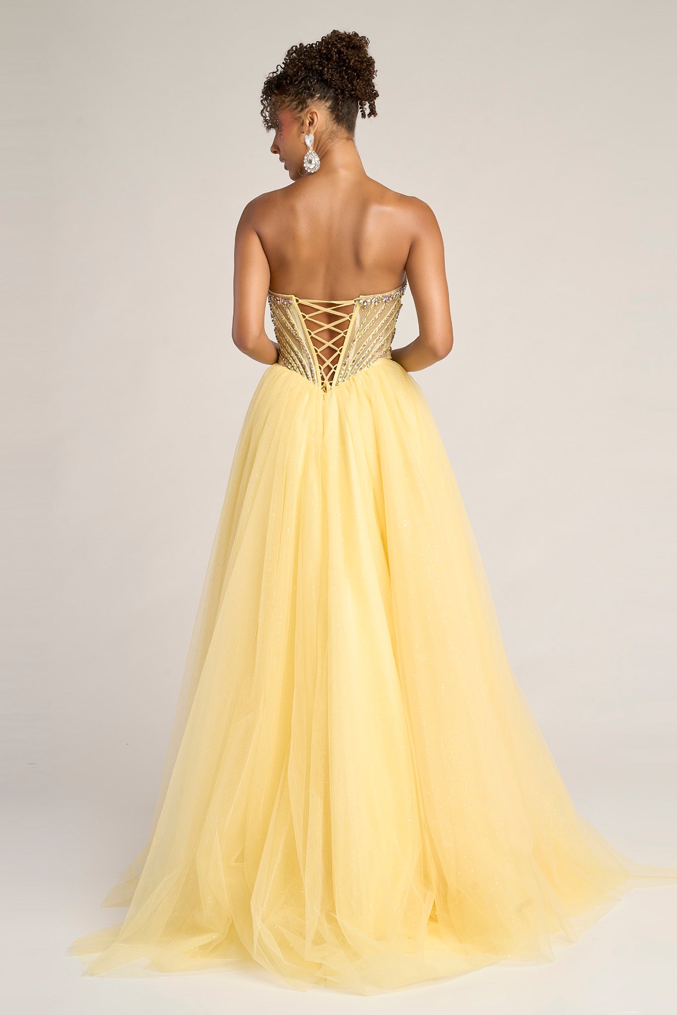 Portia and Scarlett Strapless Crystal Tulle Prom Dress XO047