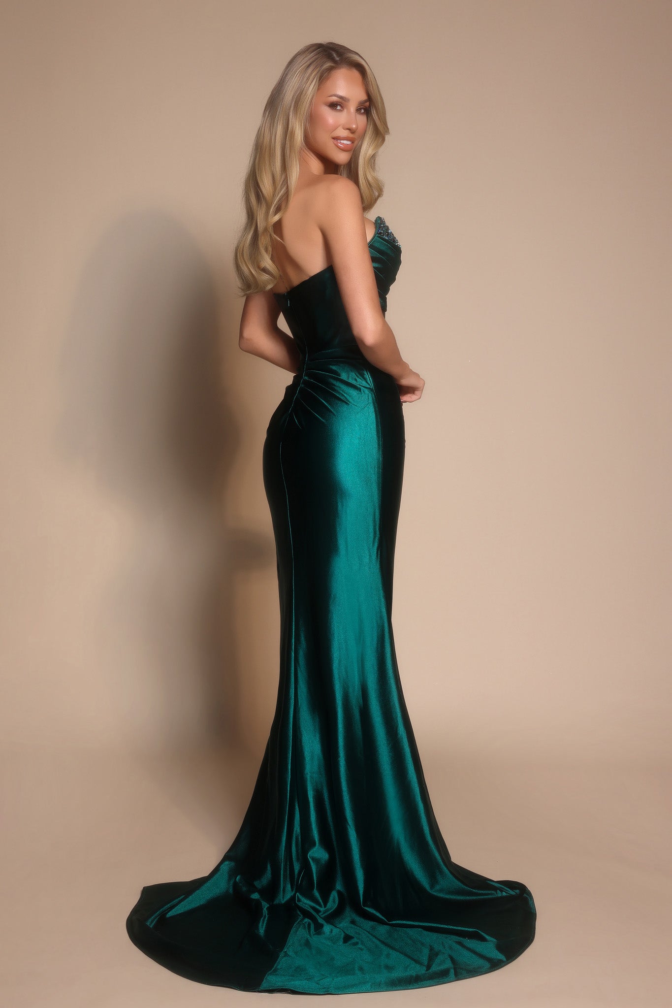 Portia and Scarlett Satin Sweetheart Prom Dress XO051