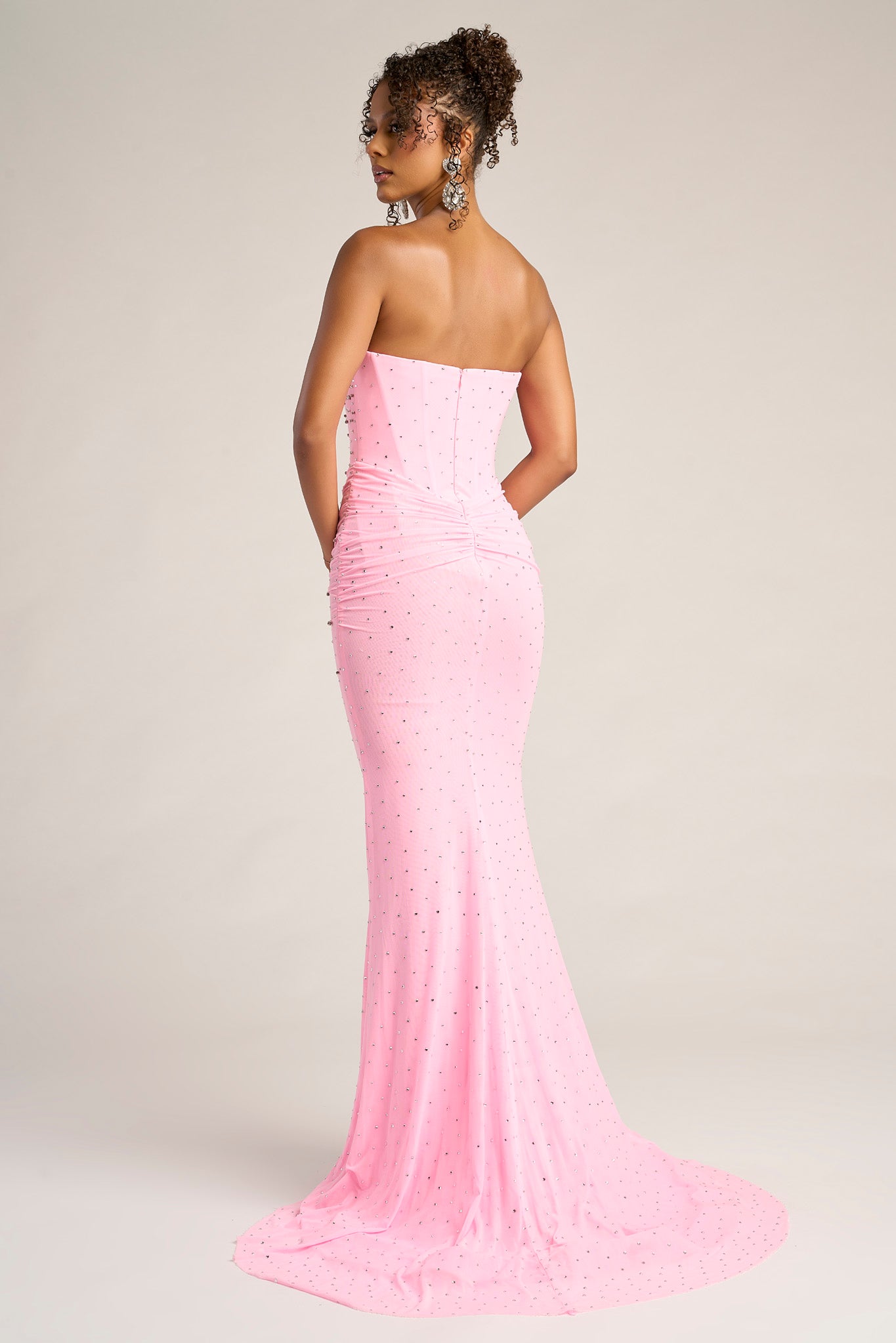 Portia and Scarlett Crystal Embellished Strapless Prom Dress XO059