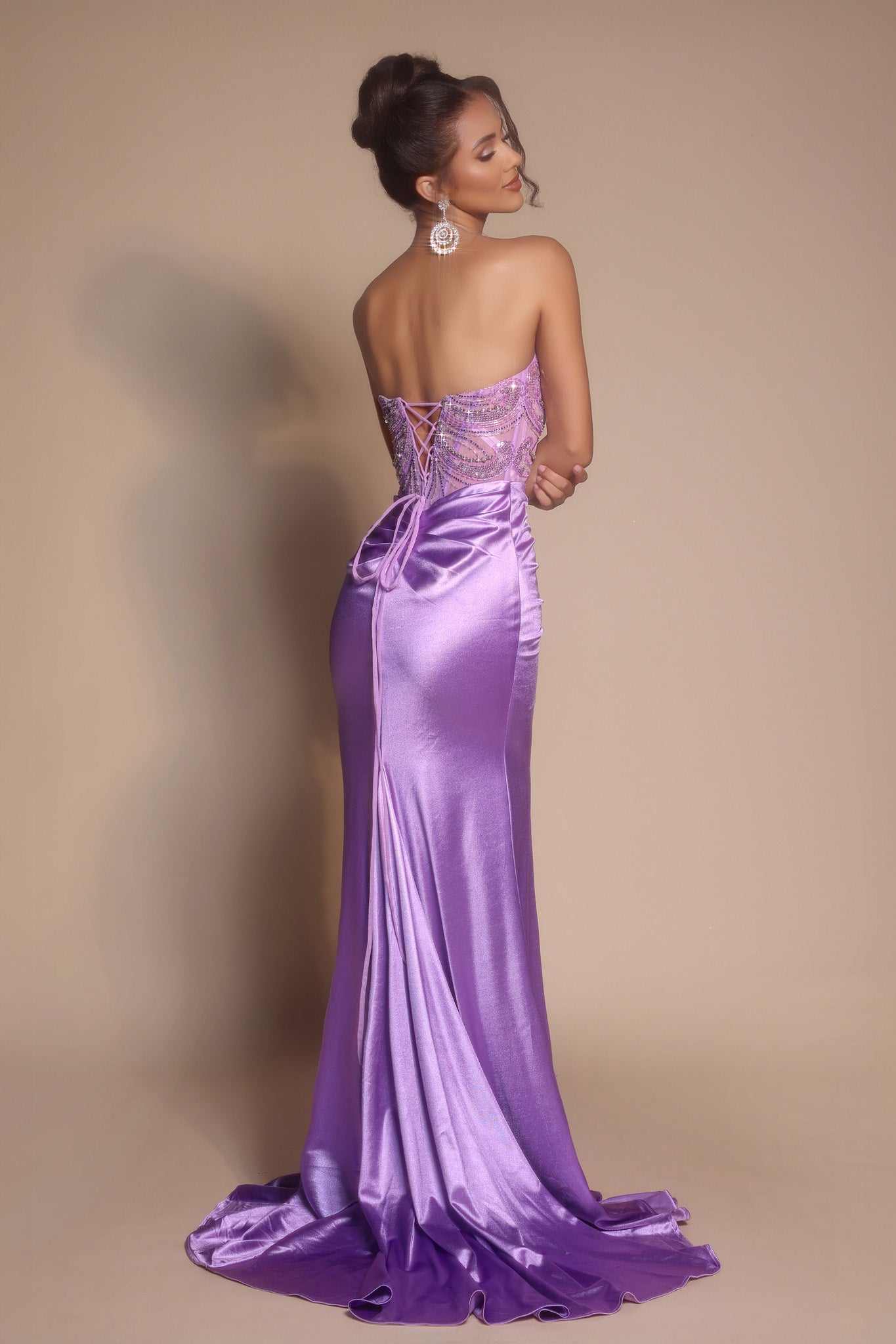 Portia and Scarlett Satin Corset Prom Dress XO065