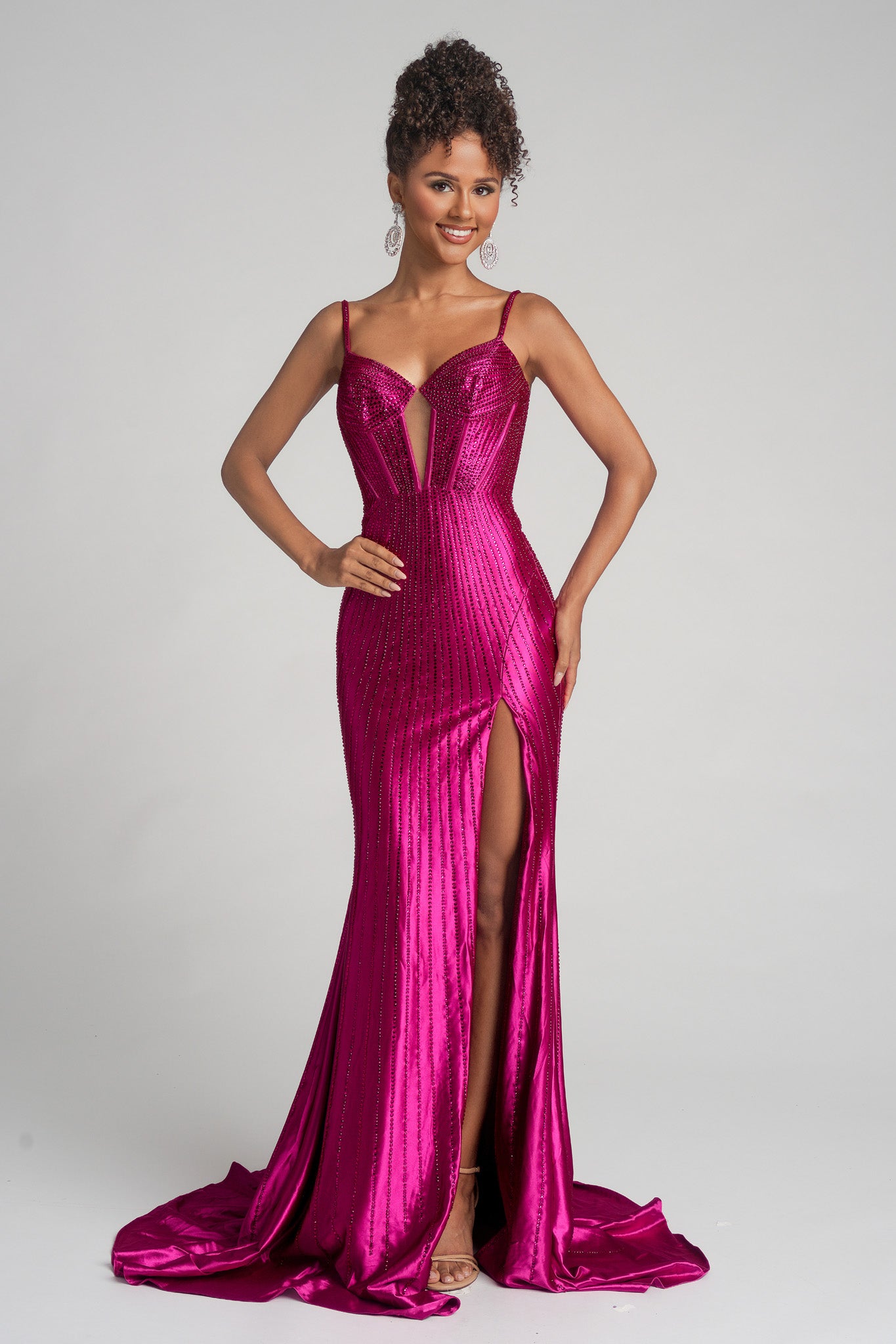 Portia and Scarlett Beaded Cut-Out Prom Dress XO070