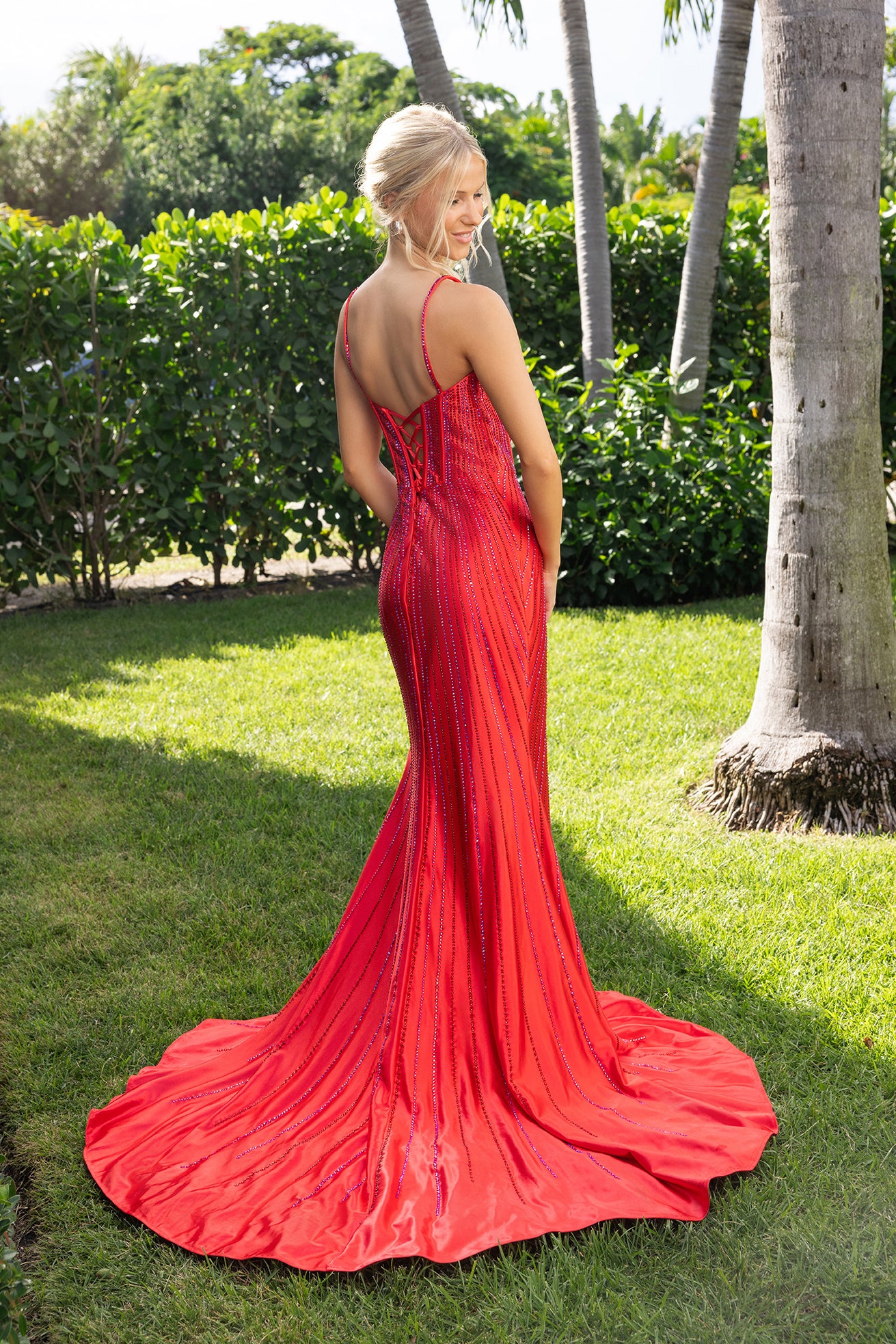Portia and Scarlett Beaded Cut-Out Prom Dress XO070