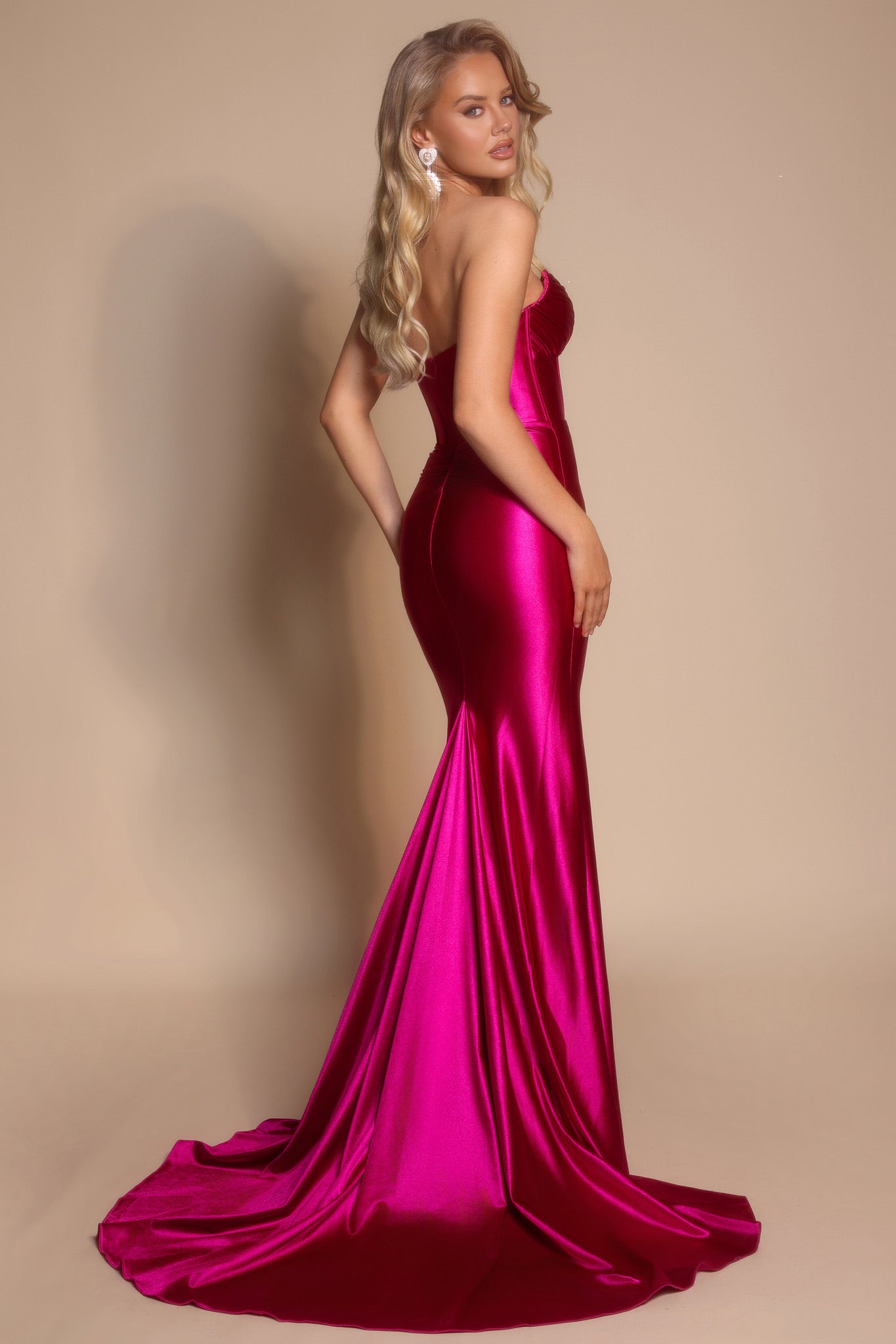 Portia and Scarlett Strapless Cut-Out Satin Prom Dress XO080