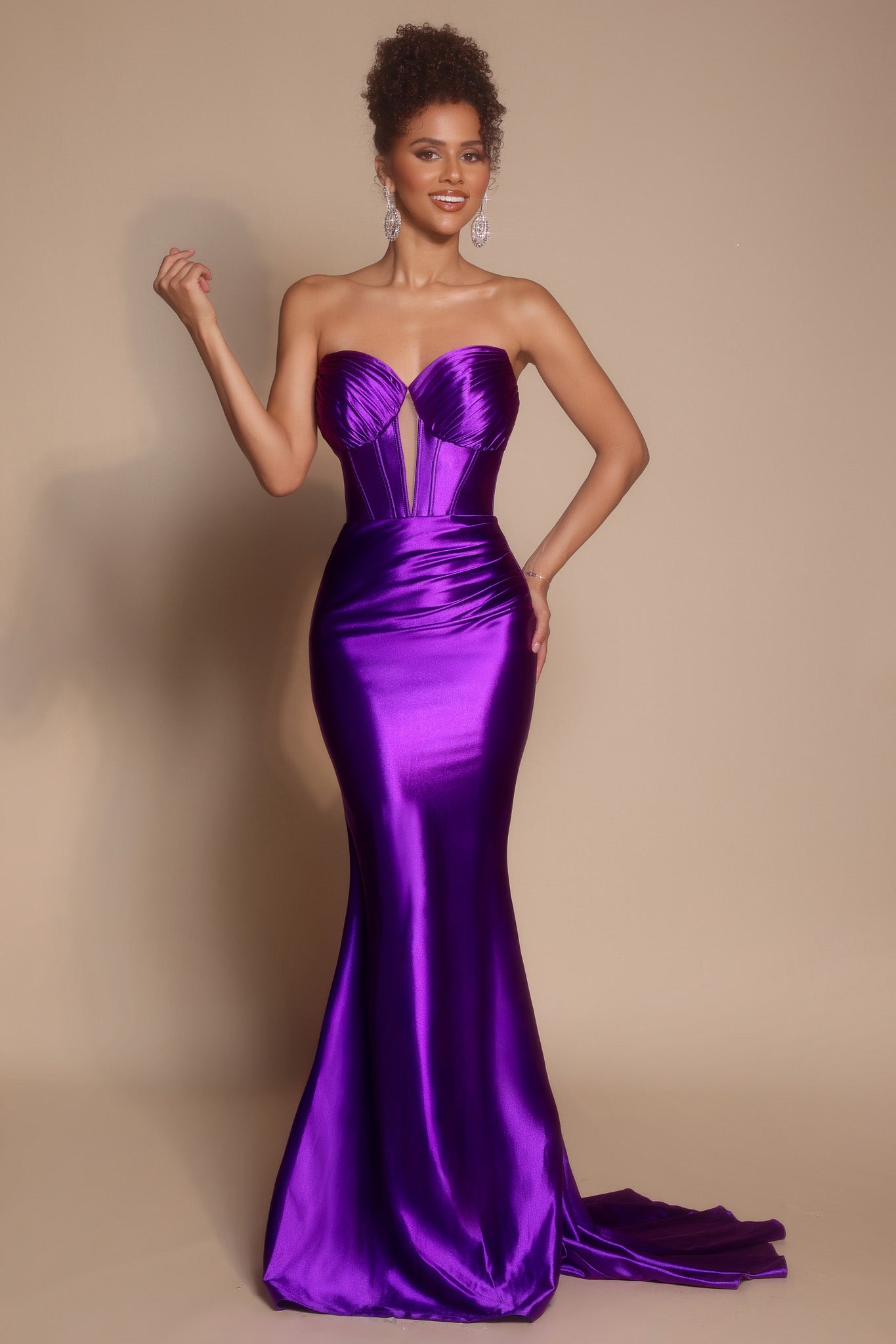Portia and Scarlett Strapless Cut-Out Satin Prom Dress XO080