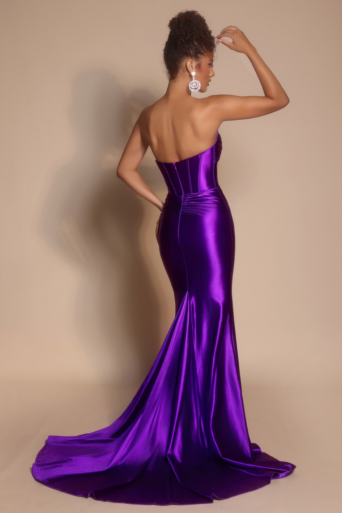 Portia and Scarlett Strapless Cut-Out Satin Prom Dress XO080