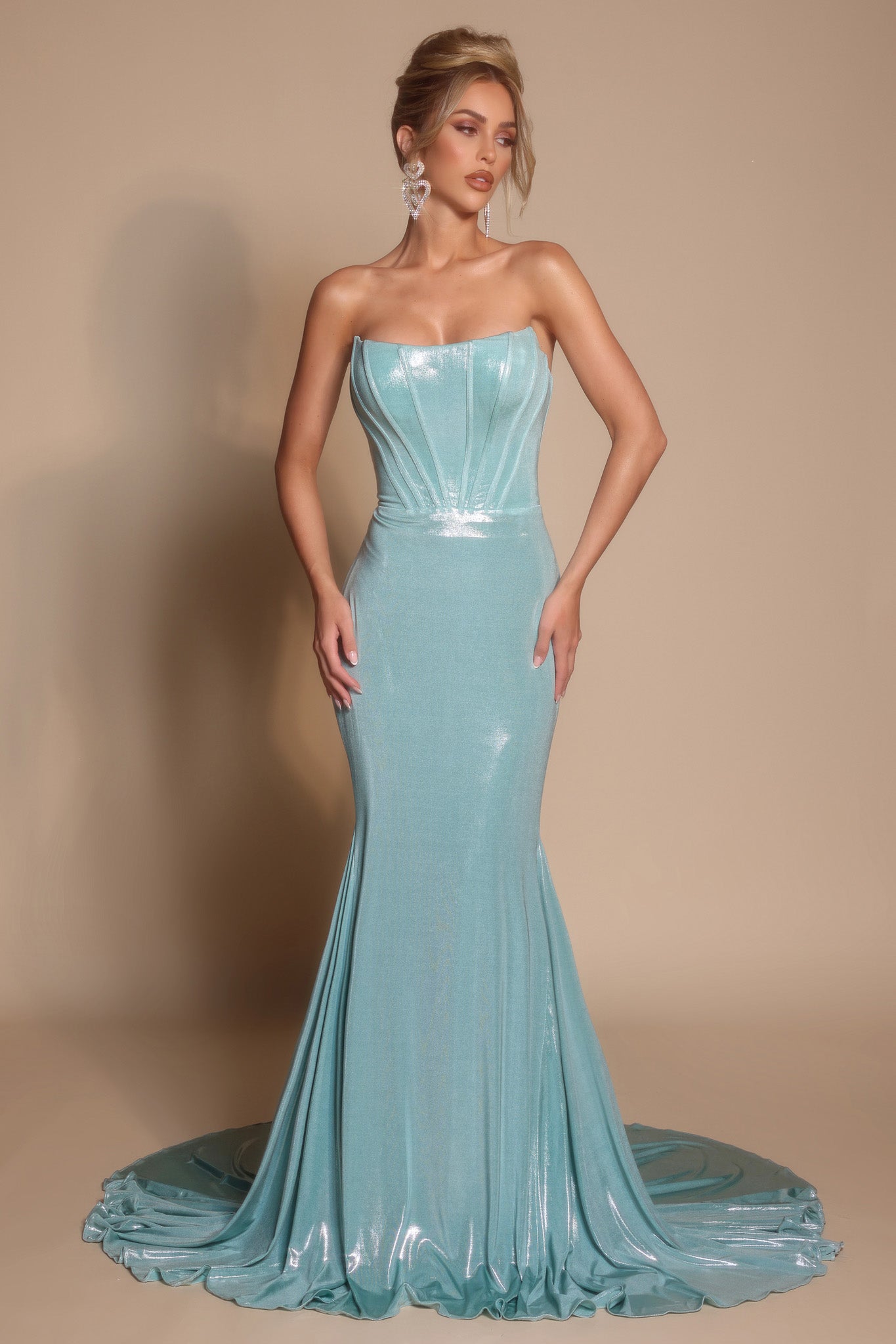 Portia and Scarlett Strapless Shimmer Prom Dress XO097