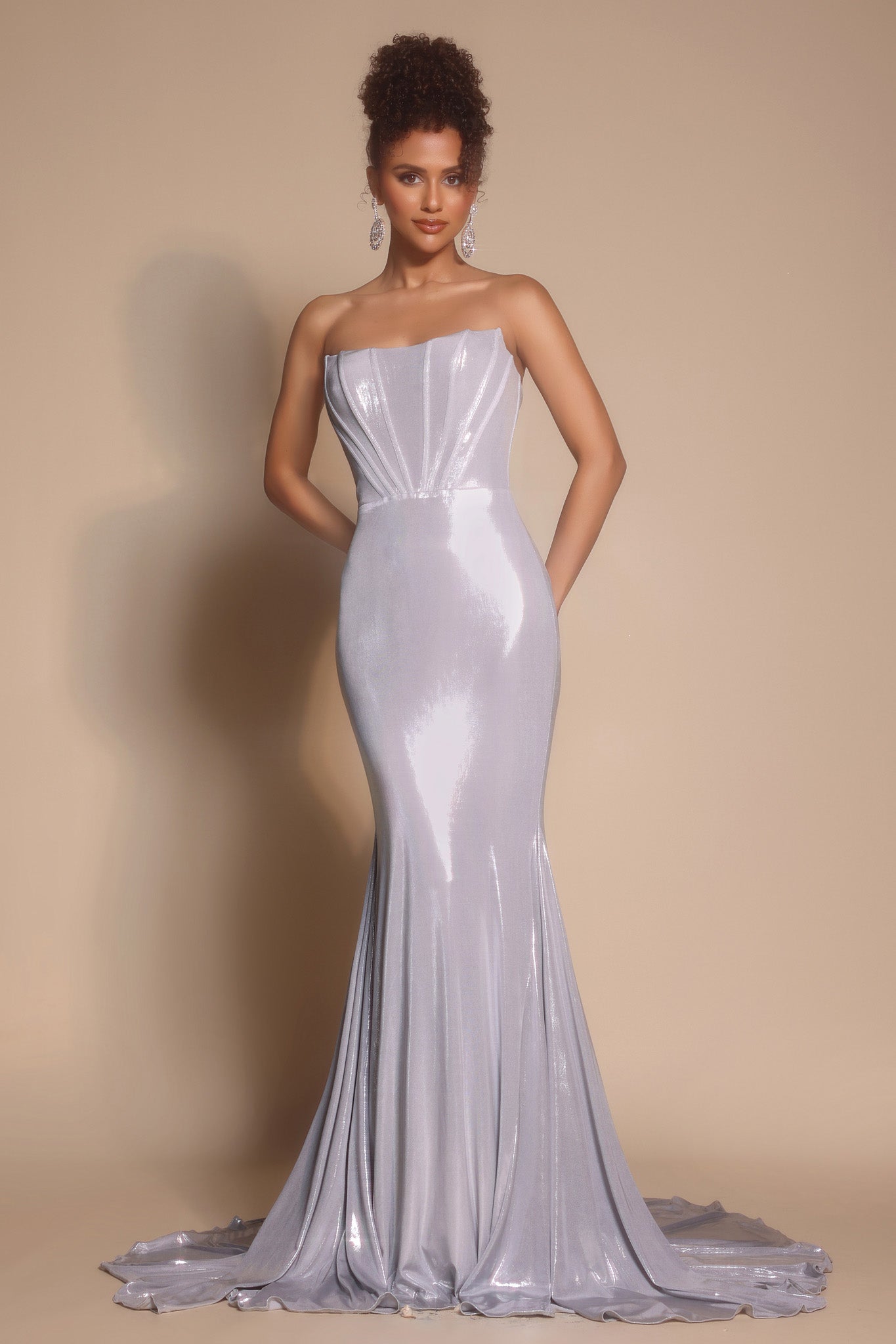 Portia and Scarlett Strapless Shimmer Prom Dress XO097