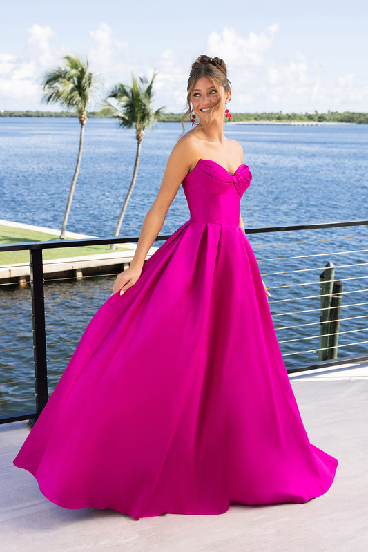 Portia and Scarlett Strapless A-Line Satin Prom Dress XO110