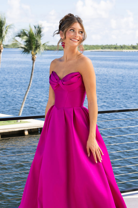 Portia and Scarlett Strapless A-Line Satin Prom Dress XO110