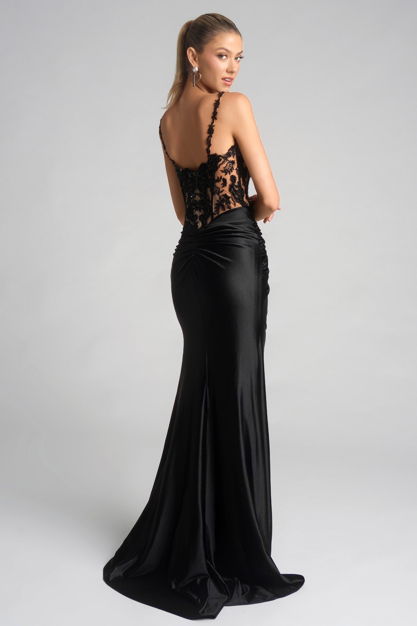 Portia and Scarlett Lace and Satin Prom Dress XO119