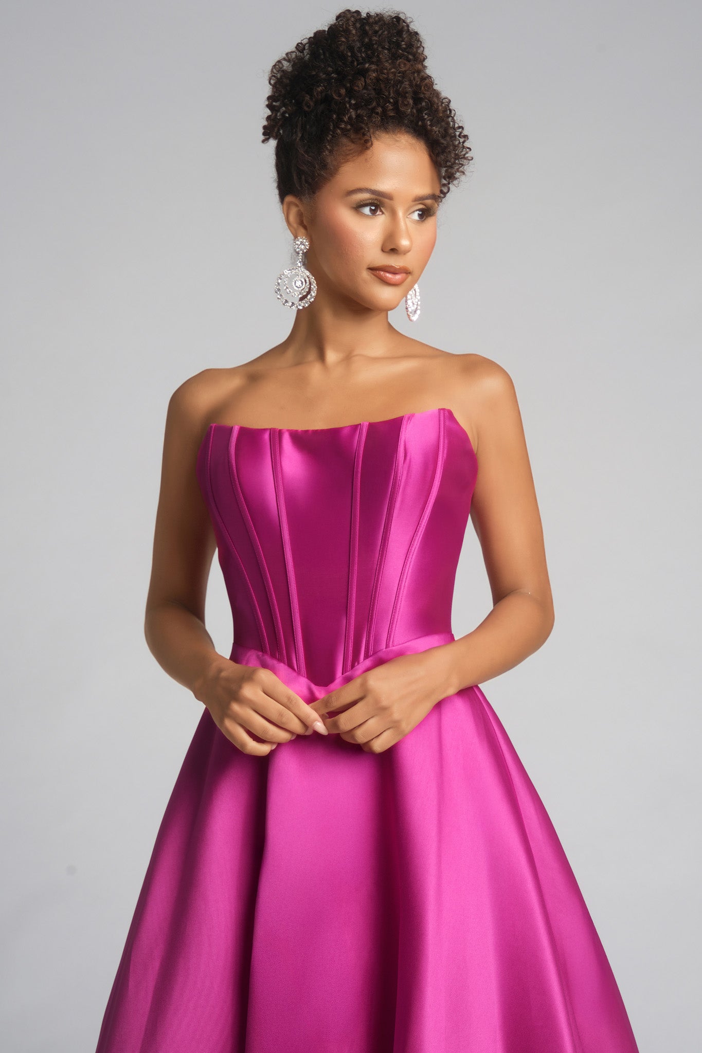 Portia and Scarlett Strapless Satin Ball Gown Prom Dress XO124