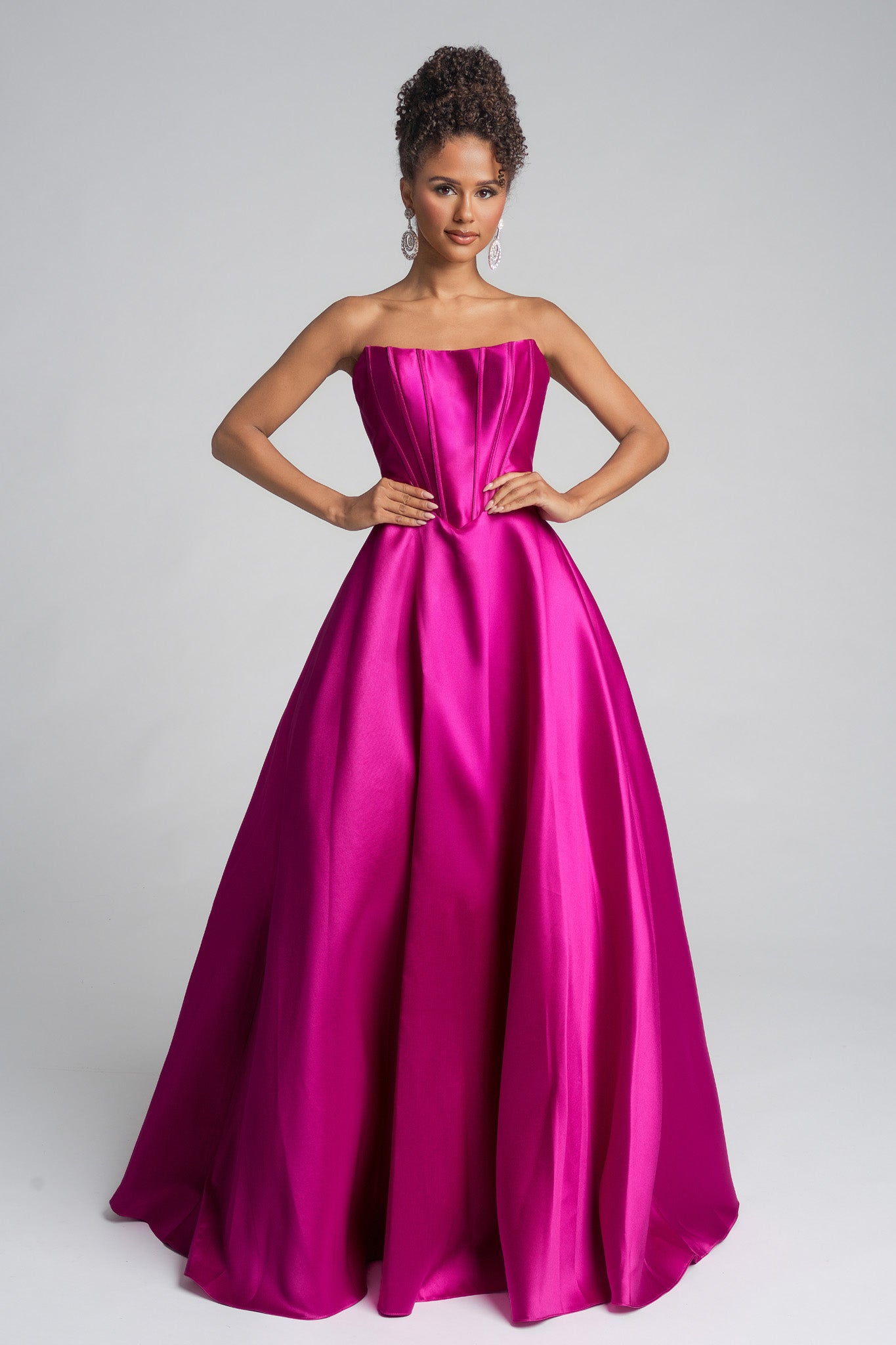 Portia and Scarlett Strapless Satin Ball Gown Prom Dress XO124