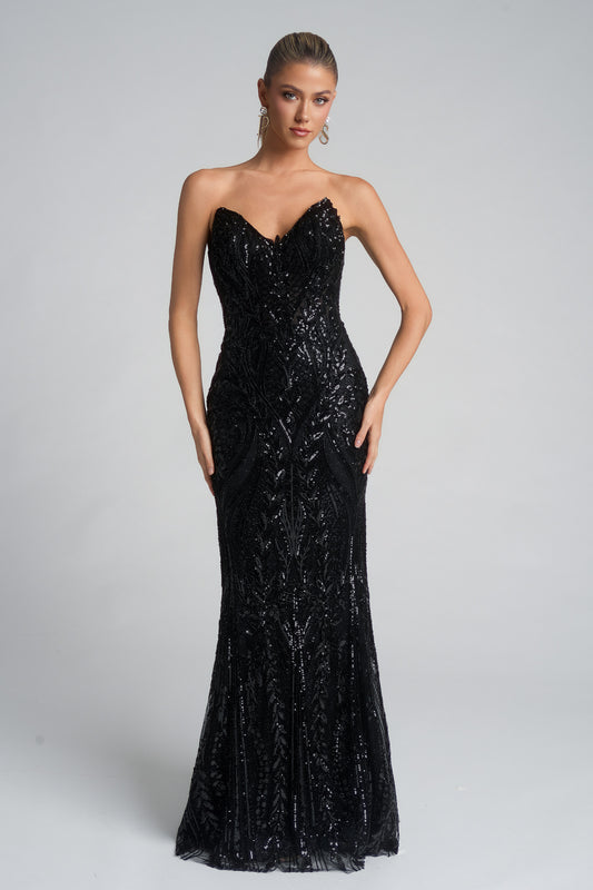 Portia and Scarlett Strapless Beaded Prom Dress XO134
