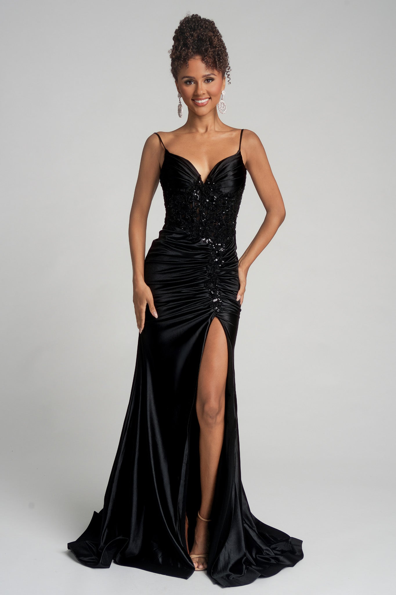 Portia and Scarlett Beaded Satin Prom Dress XO168