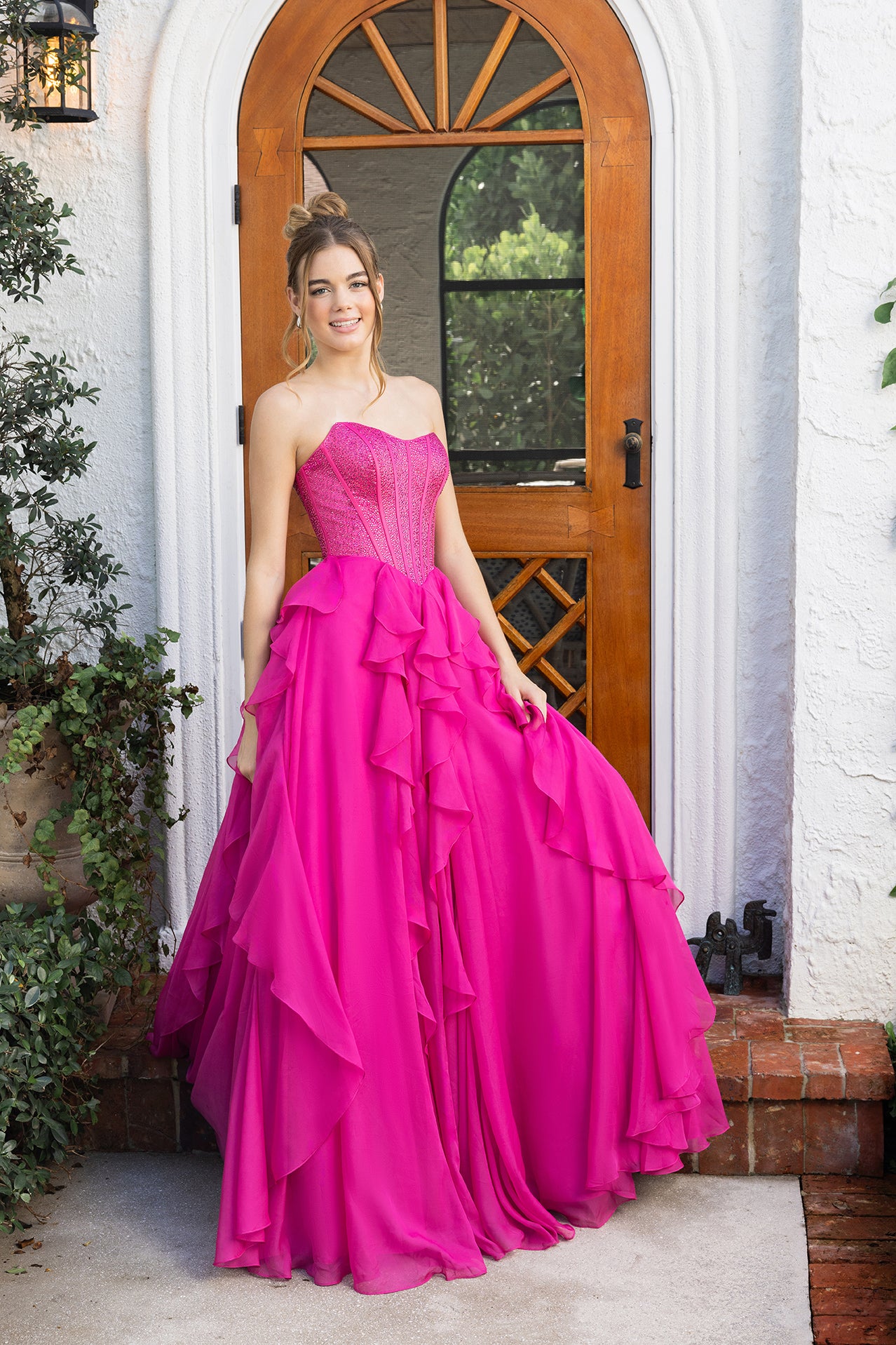 Portia and Scarlett Strapless Ruffled A-Line Prom Dress XO174