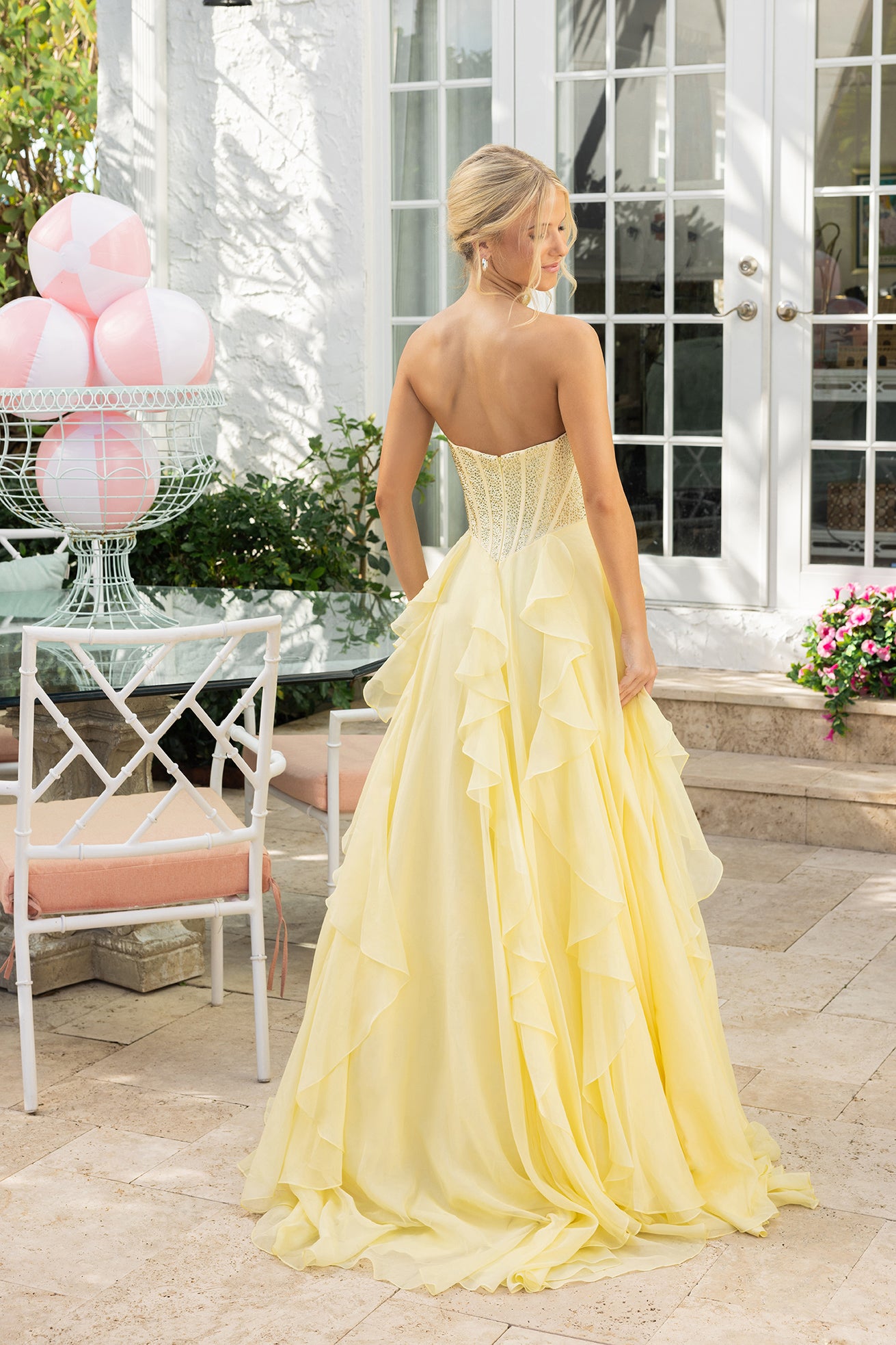 Portia and Scarlett Strapless Ruffled A-Line Prom Dress XO174
