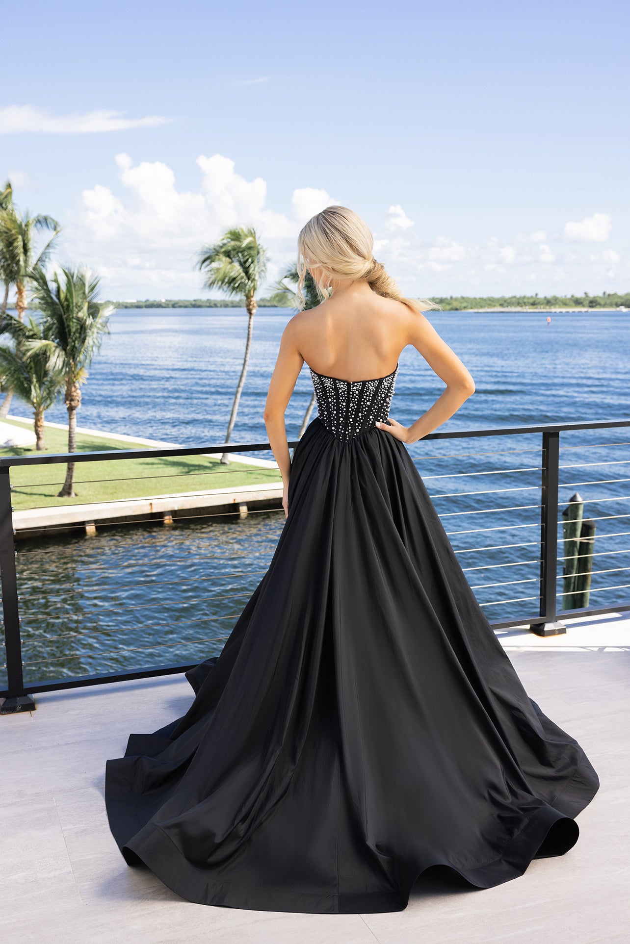 Portia and Scarlett Strapless A-Line Beaded Prom Dress XO178
