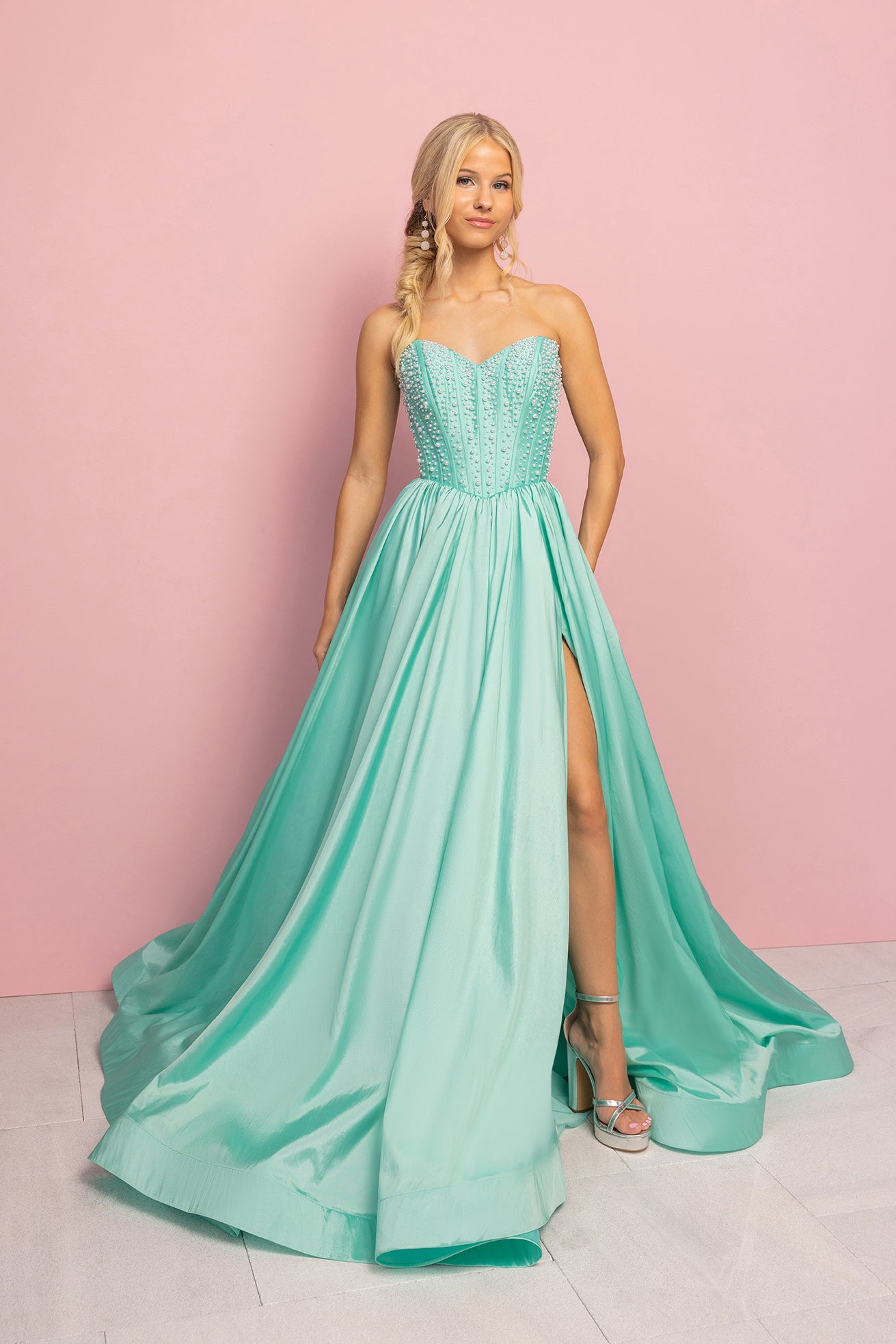Portia and Scarlett Strapless A-Line Beaded Prom Dress XO178