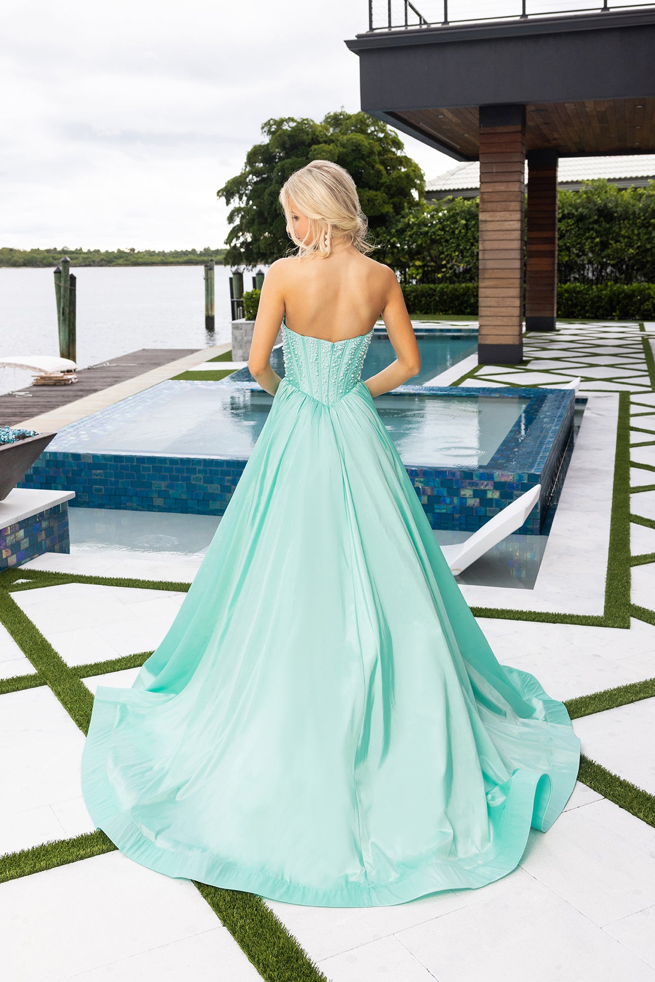 Portia and Scarlett Strapless A-Line Beaded Prom Dress XO178
