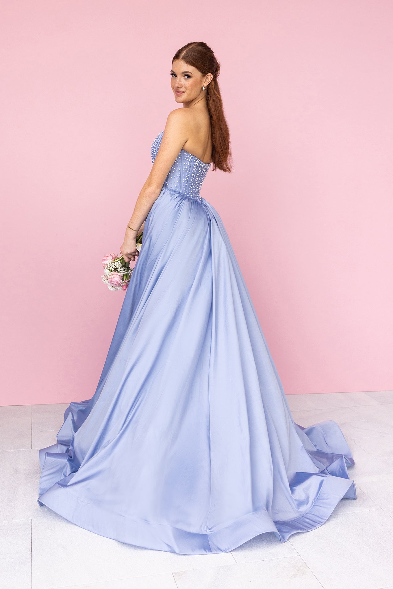 Portia and Scarlett Strapless A-Line Beaded Prom Dress XO178